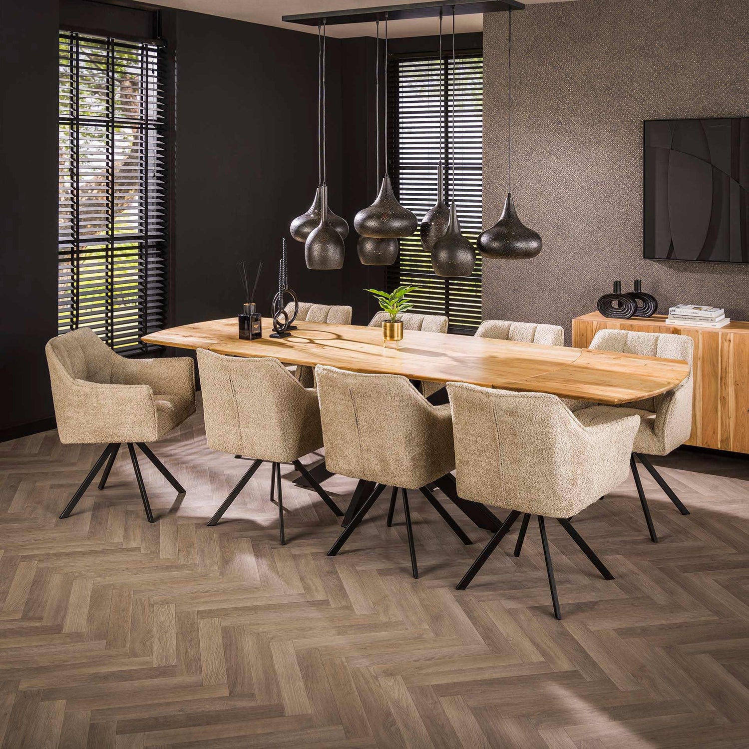 Eettafel Extend - 275x90x77 cm - Naturel - Acacia