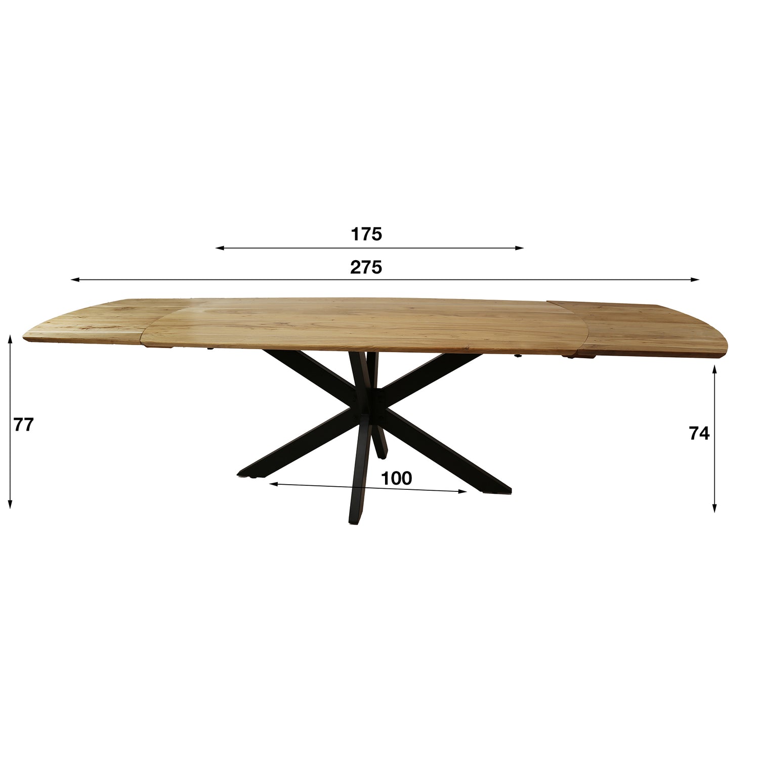Eettafel Extend - 275x90x77 cm - Naturel - Acacia