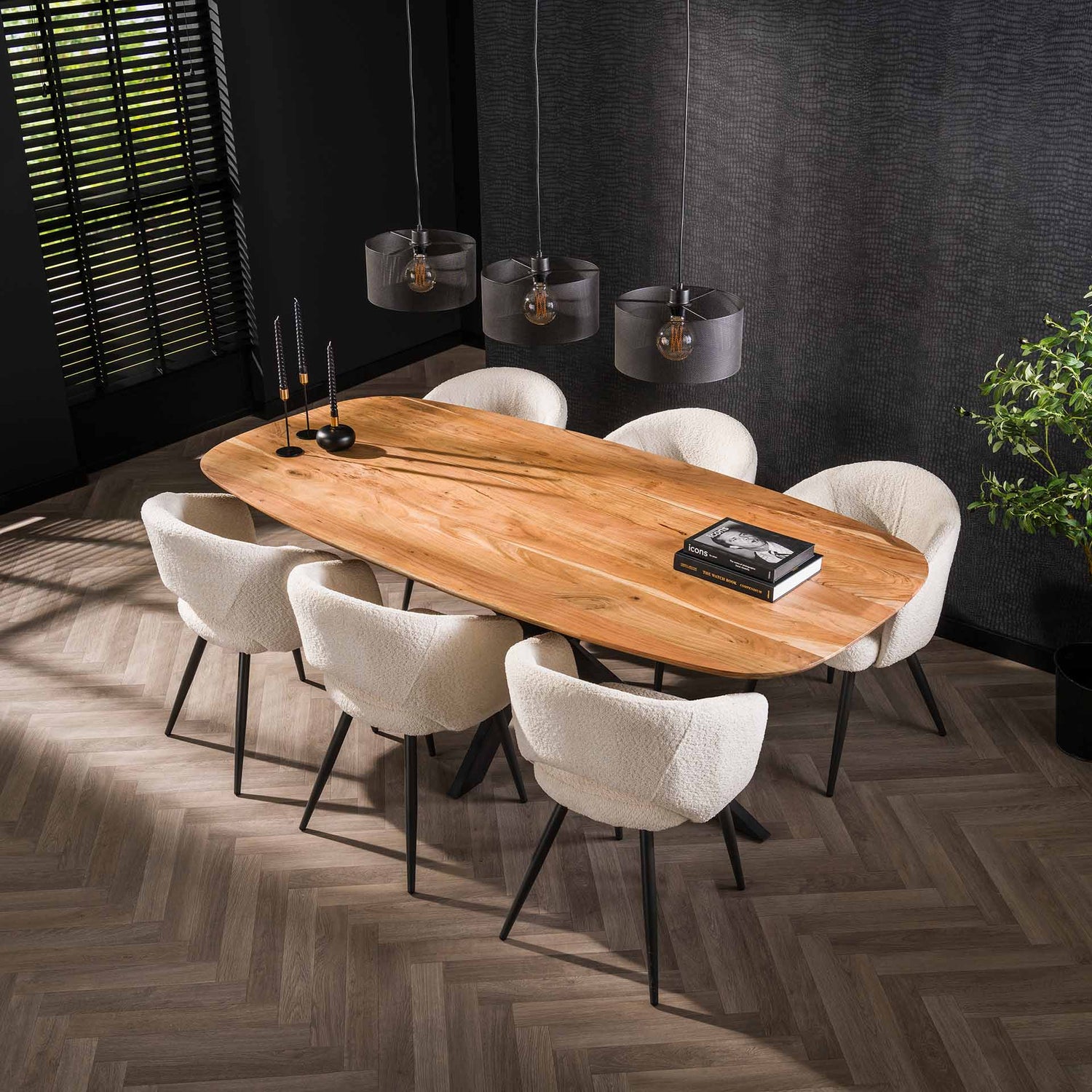 Eettafel Arhus Solid - 215x105x77 cm - Naturel - Acacia