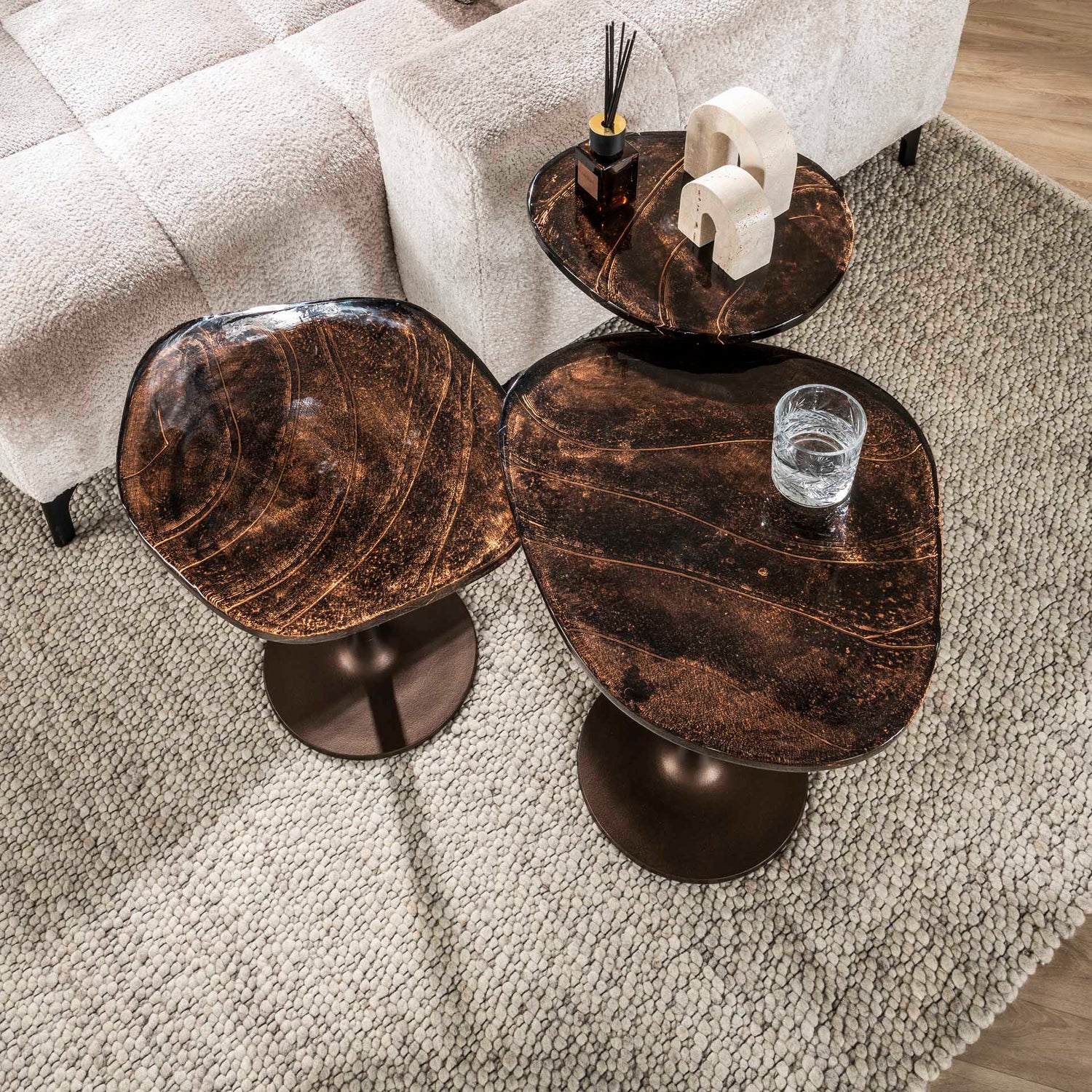 Bijzettafel Eclipse L - 38x33x60 cm - Antiek Koper