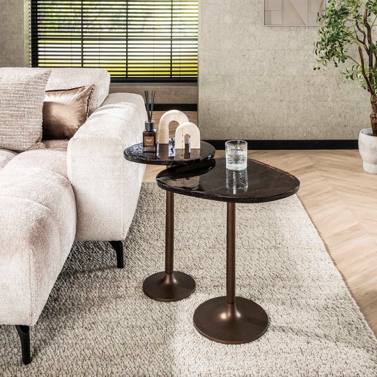 Bijzettafel Eclipse M - 50x42x55 cm - Antiek Koper