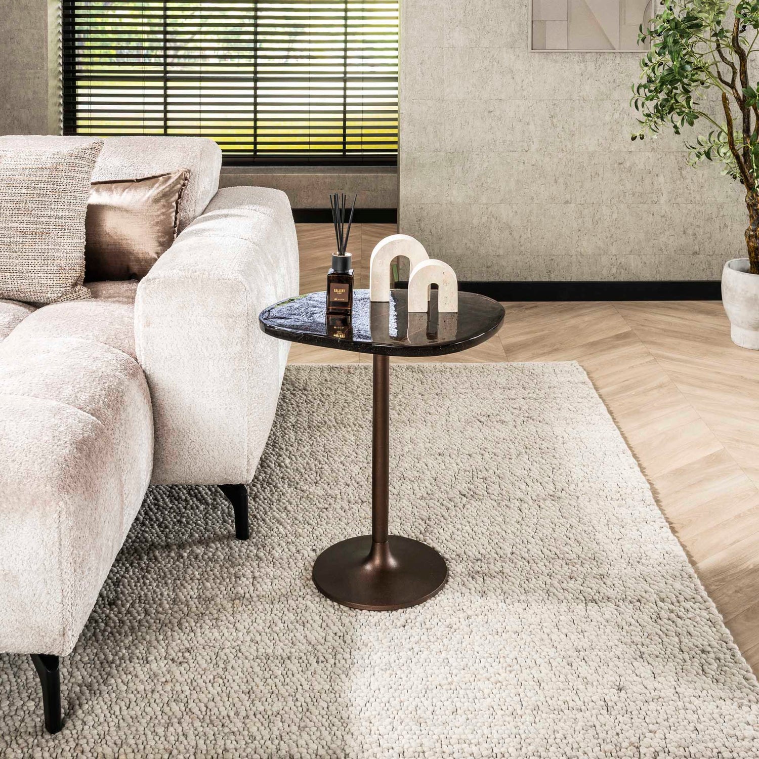 Bijzettafel Eclipse M - 50x42x55 cm - Antiek Koper