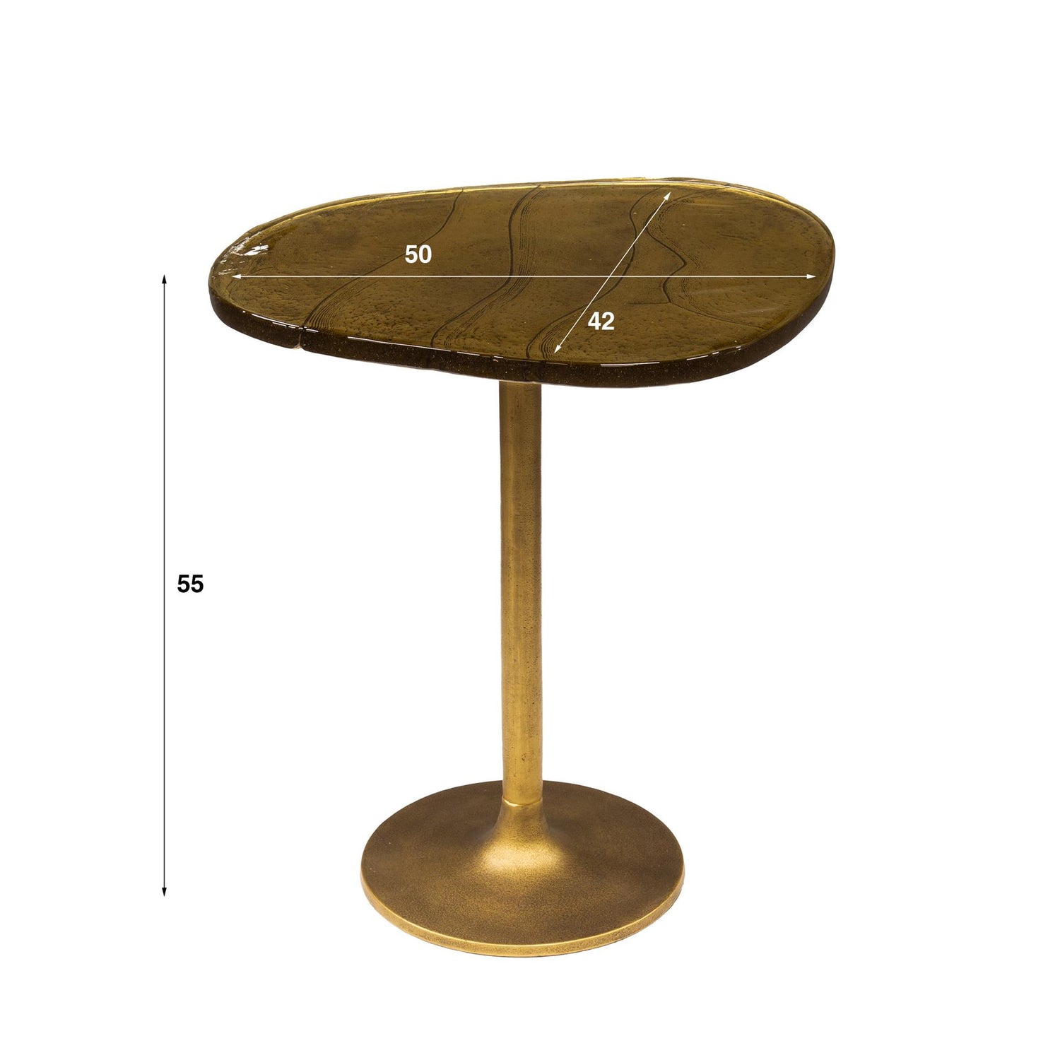 Bijzettafel Eclipse M - 50x42x55 cm - Antiek Goud