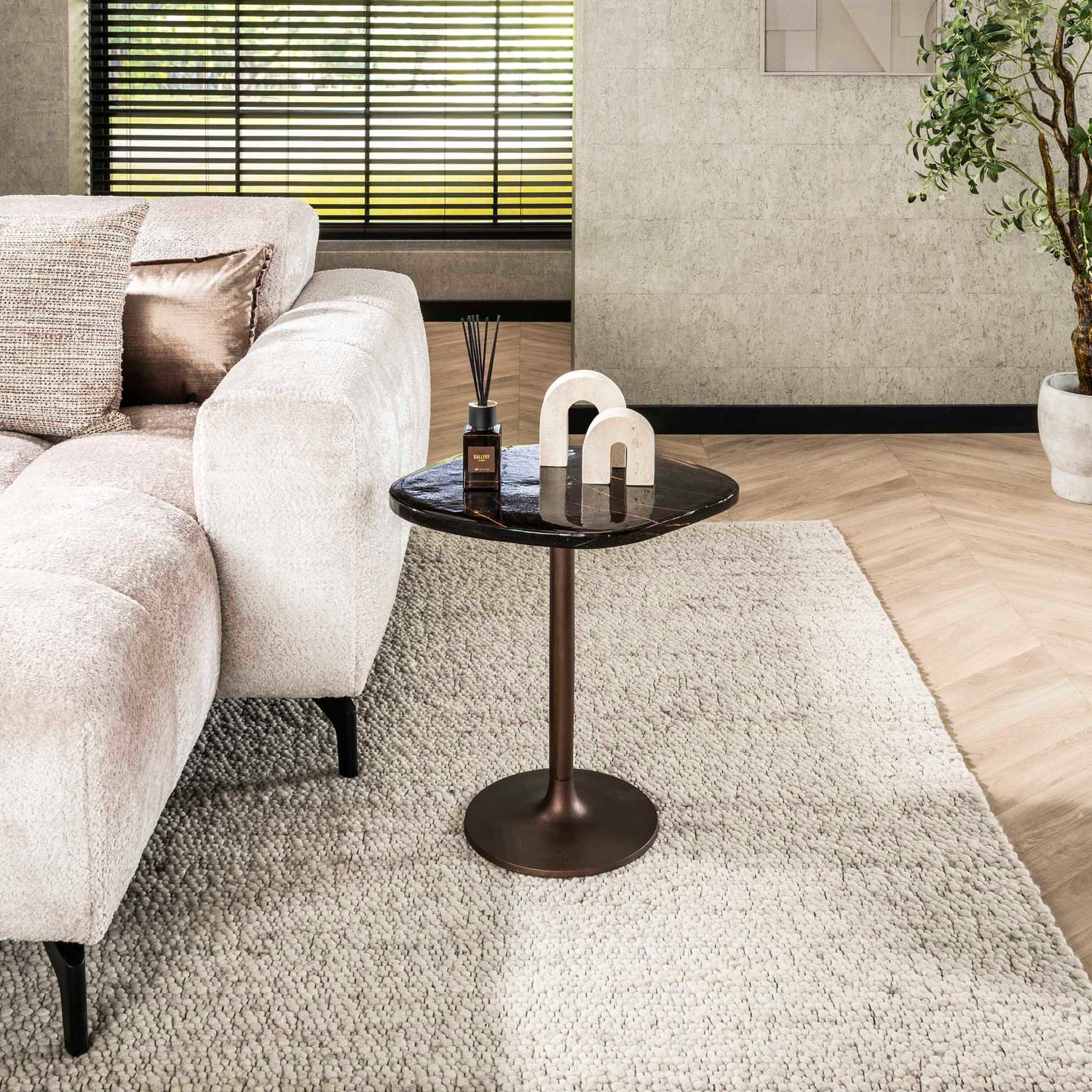 Bijzettafel Eclipse S - 53x42x50 cm - Antiek Koper