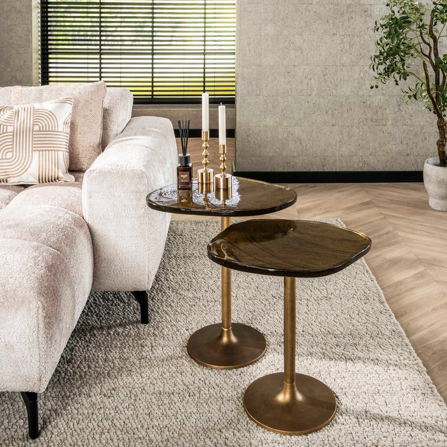 Bijzettafel Eclipse S - 53x42x50 cm - Antiek Goud