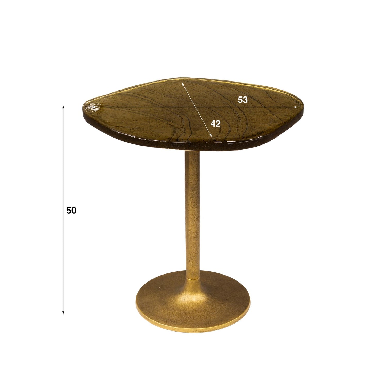 Bijzettafel Eclipse S - 53x42x50 cm - Antiek Goud