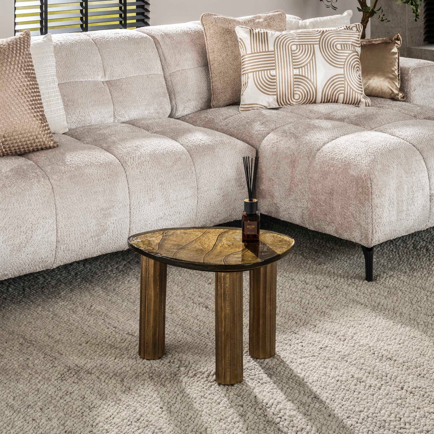Salontafel Eclipse S - 51x37x35 cm - Antiek Goud
