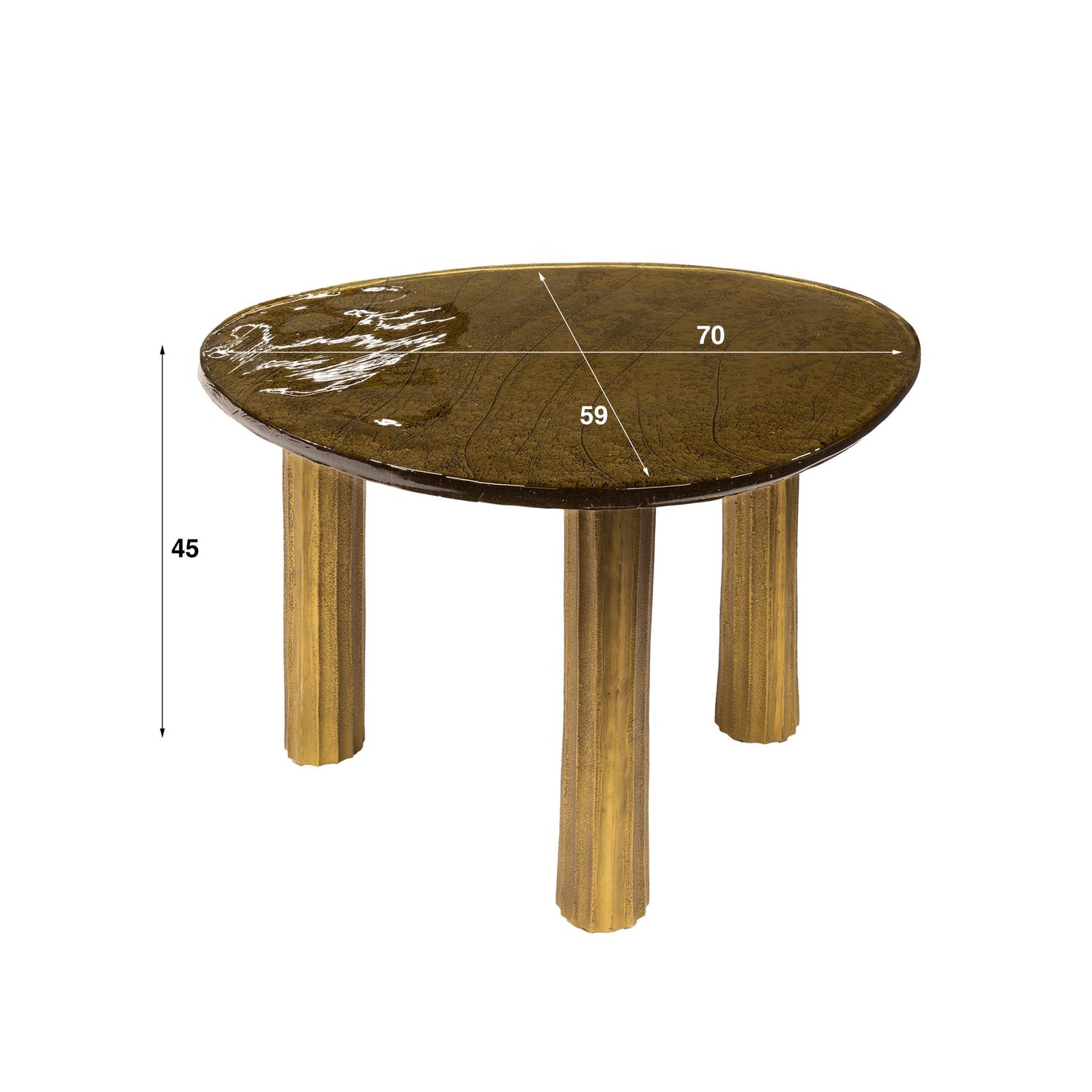 Salontafel Eclipse L - 70x59x45 cm - Antiek Goud