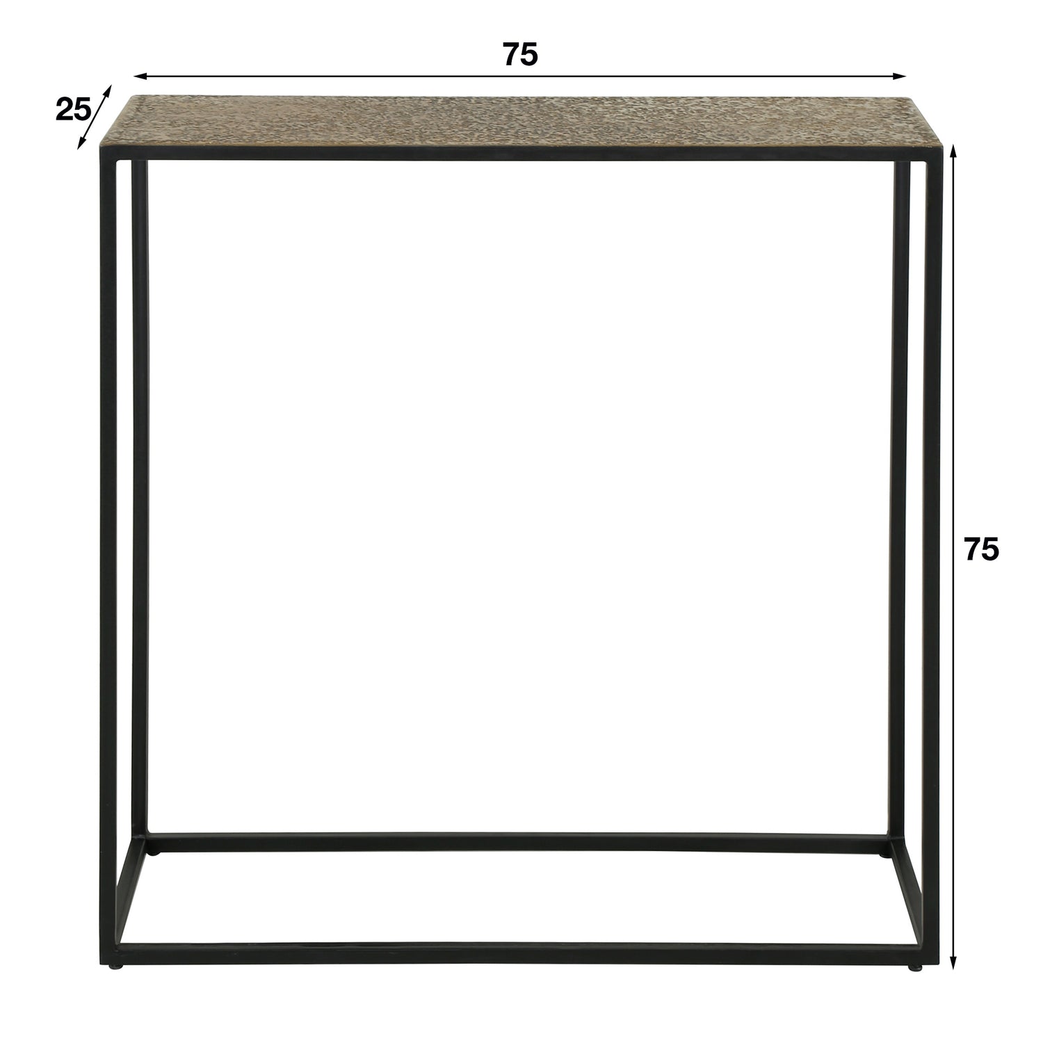 Haltafel Iron Metallic - 75x25x75 cm - Brons Antiek