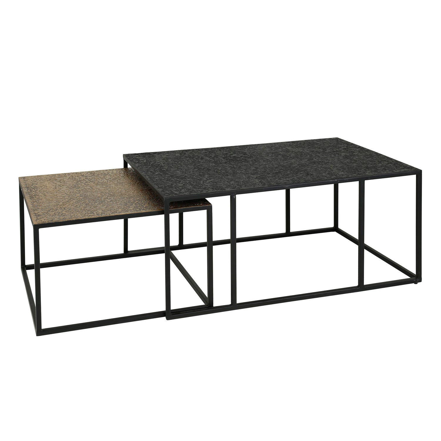 Salontafel Rechthoek - Set van 2 - 90x60x40 cm - Grijs - Iron Metallic