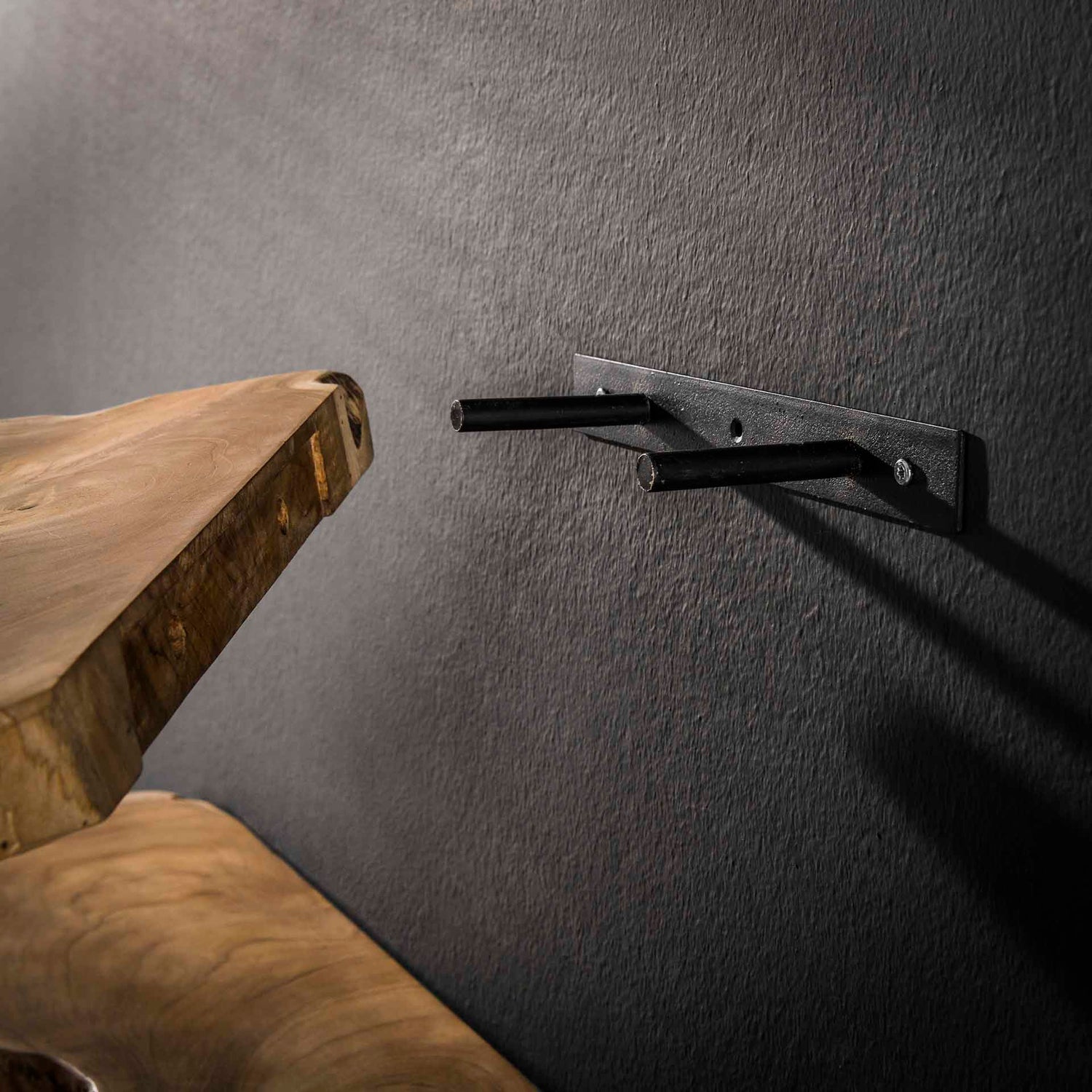 Wandschap Naturel Line - Set van 3 - 55x25x4 cm - Teakhout