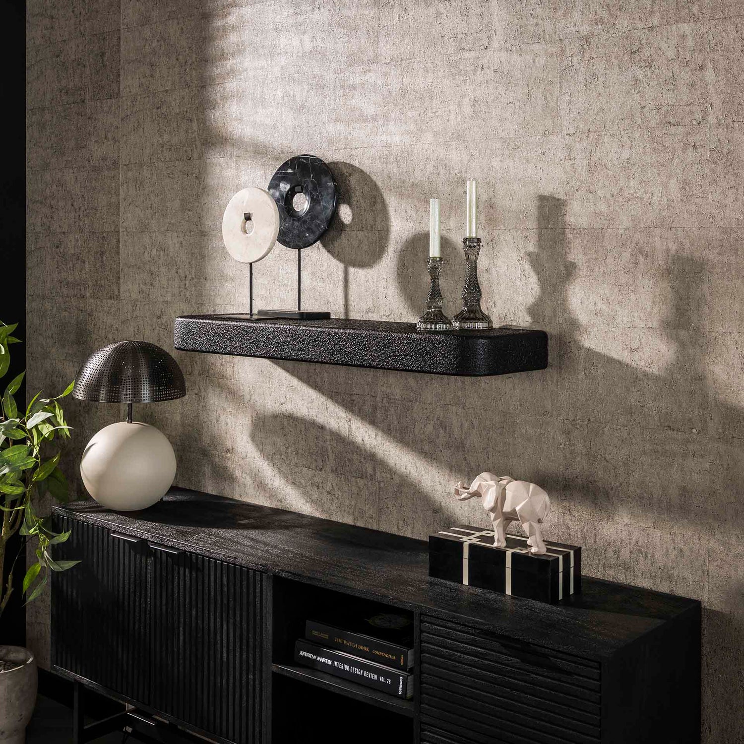 Wandplank 100cm Metallic - 100x29x8 cm - Grijs