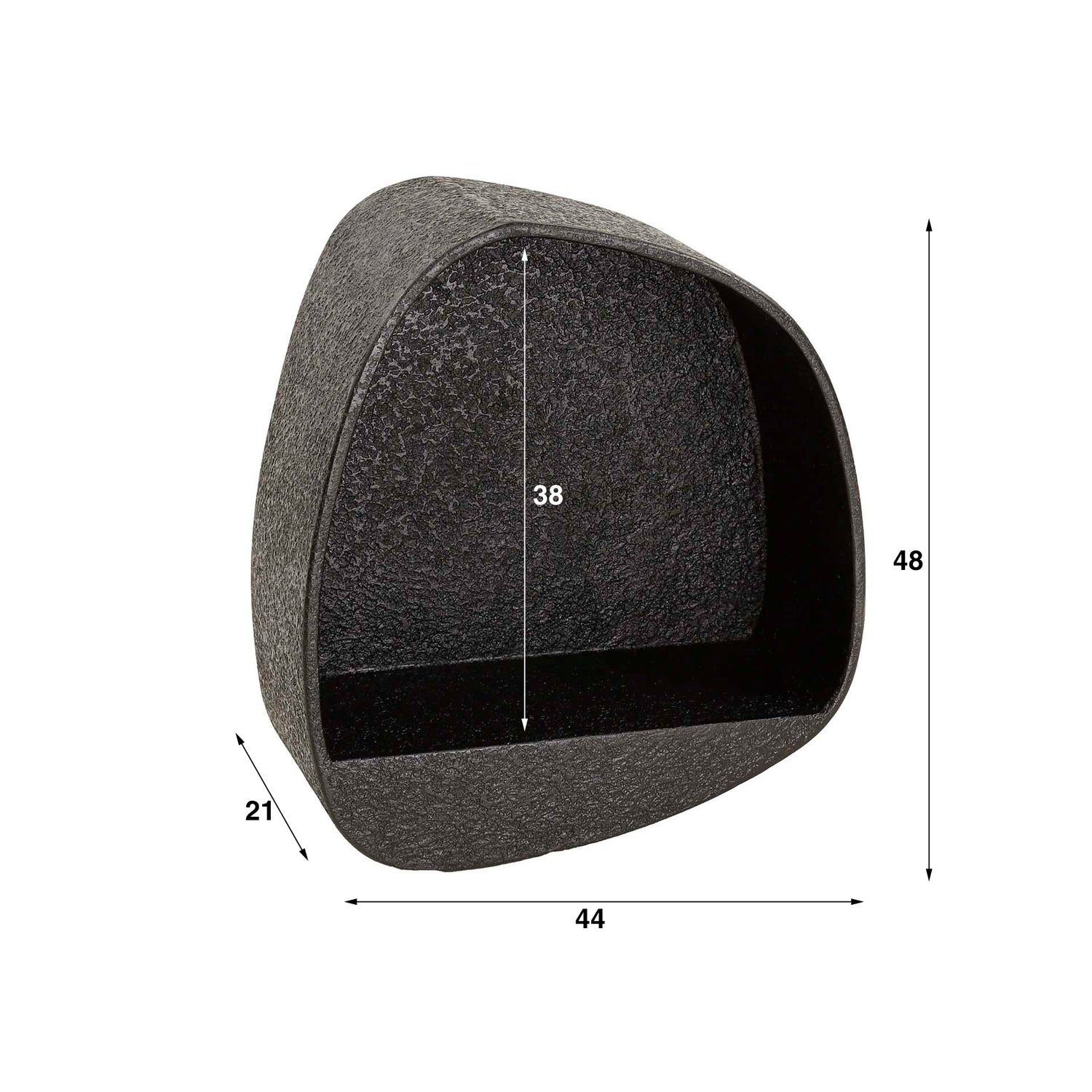 Wandschap Metallic Breed - 44x21x48 cm - Grijs