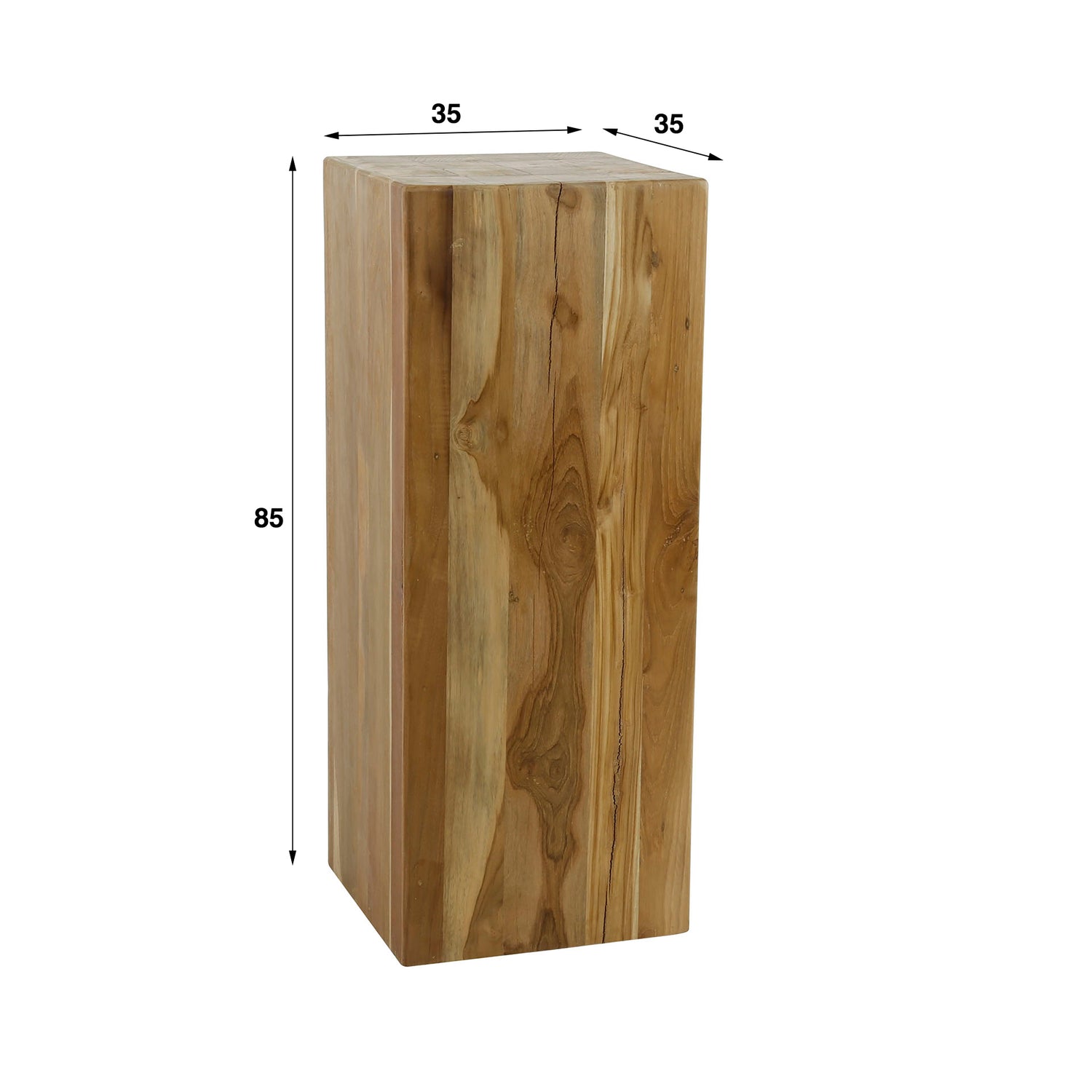 Bloemenzuil Bole - 35x35x85 cm - Teakhout
