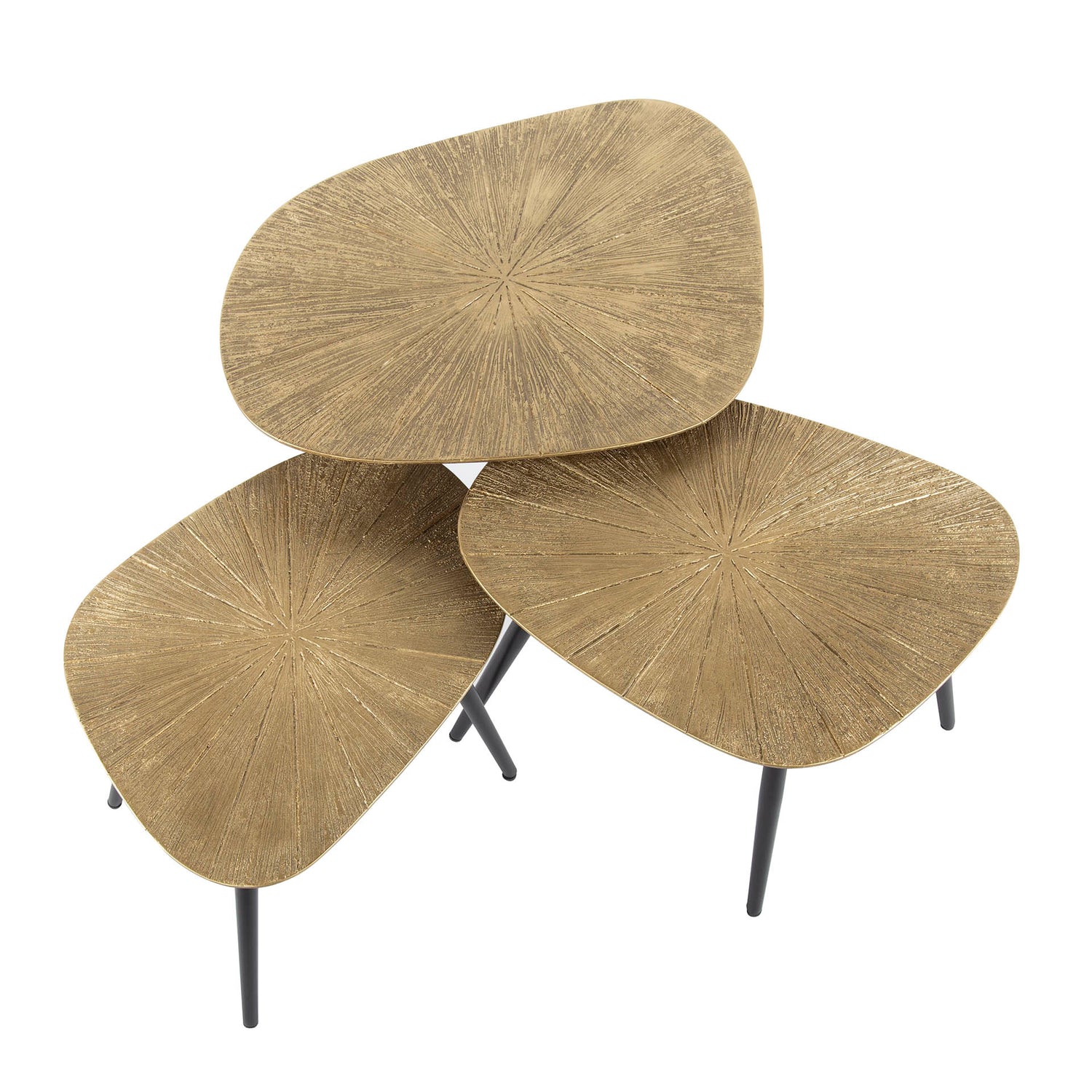 Salontafel Vierhoekige Ray Metal - Set van 3 - 62x51x43 cm - Brons - Ray Metal