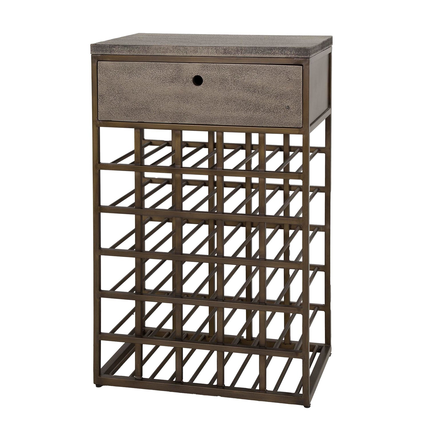 Wijnkast Ferro met 1 lade - 54x35x85 cm - Antiek Brons