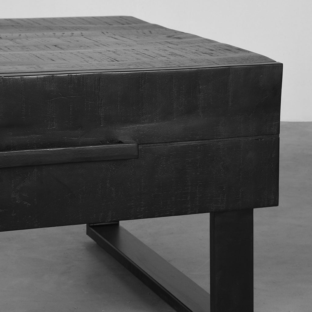 LABEL51 Salontafel Santos - Zwart - Mangohout - 64x70 cm