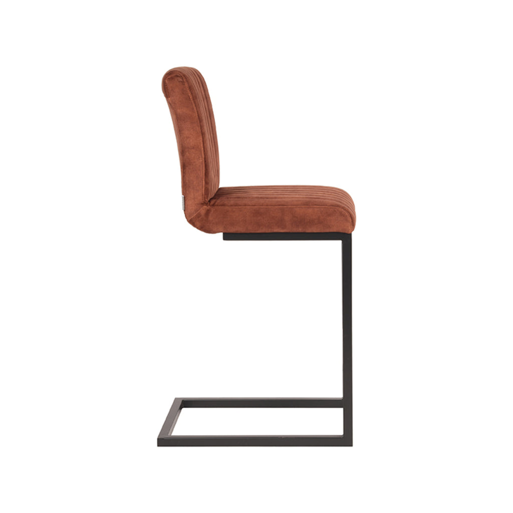 LABEL51 Barkruk Milo - Roest - Velours - Zithoogte 65