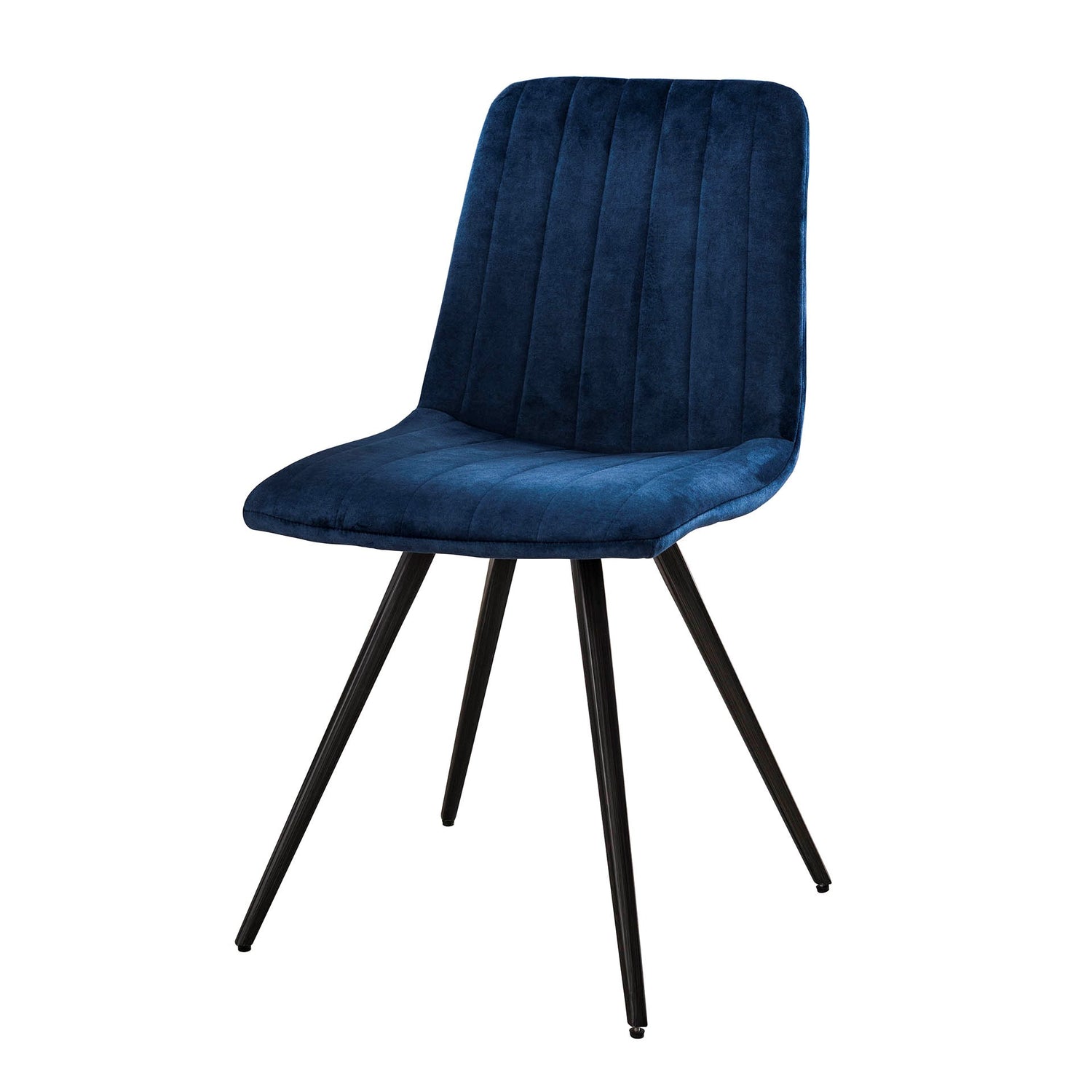 Stoel Velvet Straight Stitch 4 stuks - 45x53x86 cm - Blauw - Velours