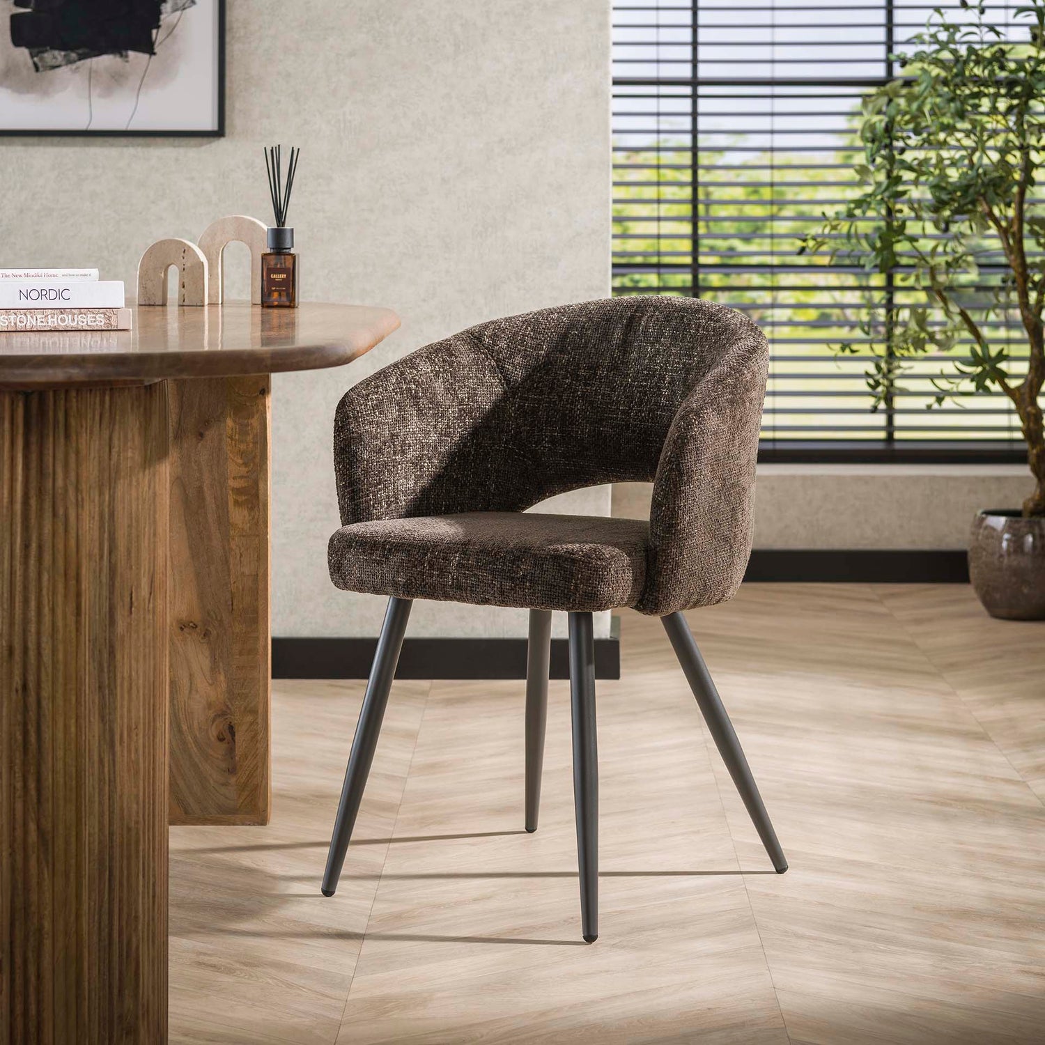 Armstoel Salon 2 stuks - 58x56x81 cm - Cargo Bruin - Tissee