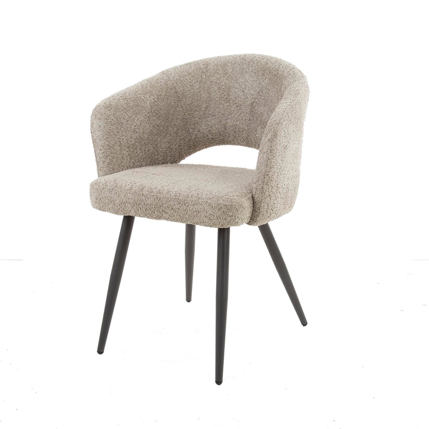 Armstoel Salon 2 stuks - 58x56x81 cm - Boucle Zandkleur