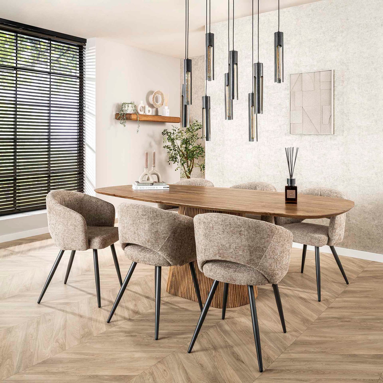 Armstoel Salon 2 stuks - 58x56x81 cm - Tissee Cargo Zandkleur