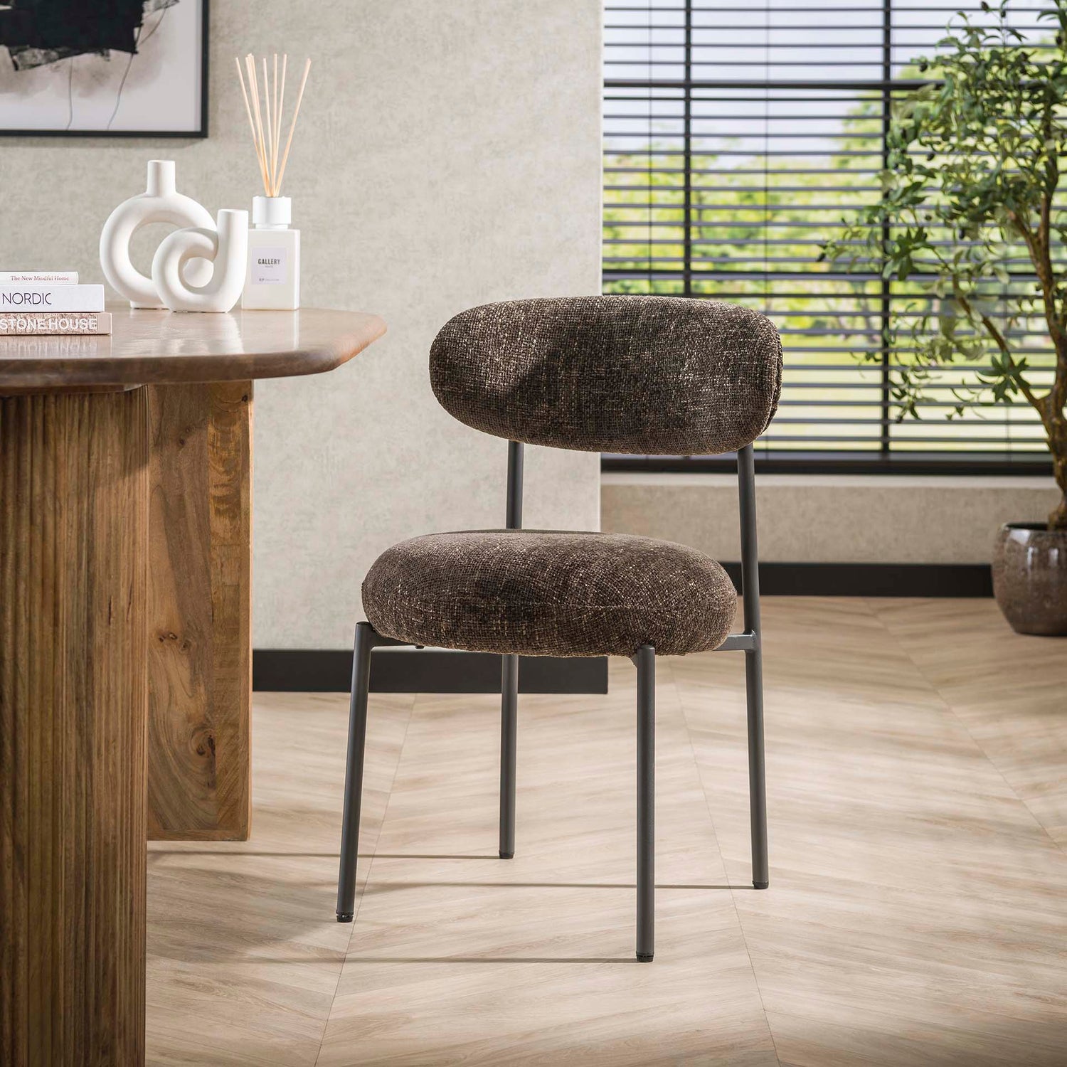 Stoel Round 2 stuks - 52x57x81 cm - Cargo Bruin - Tissee