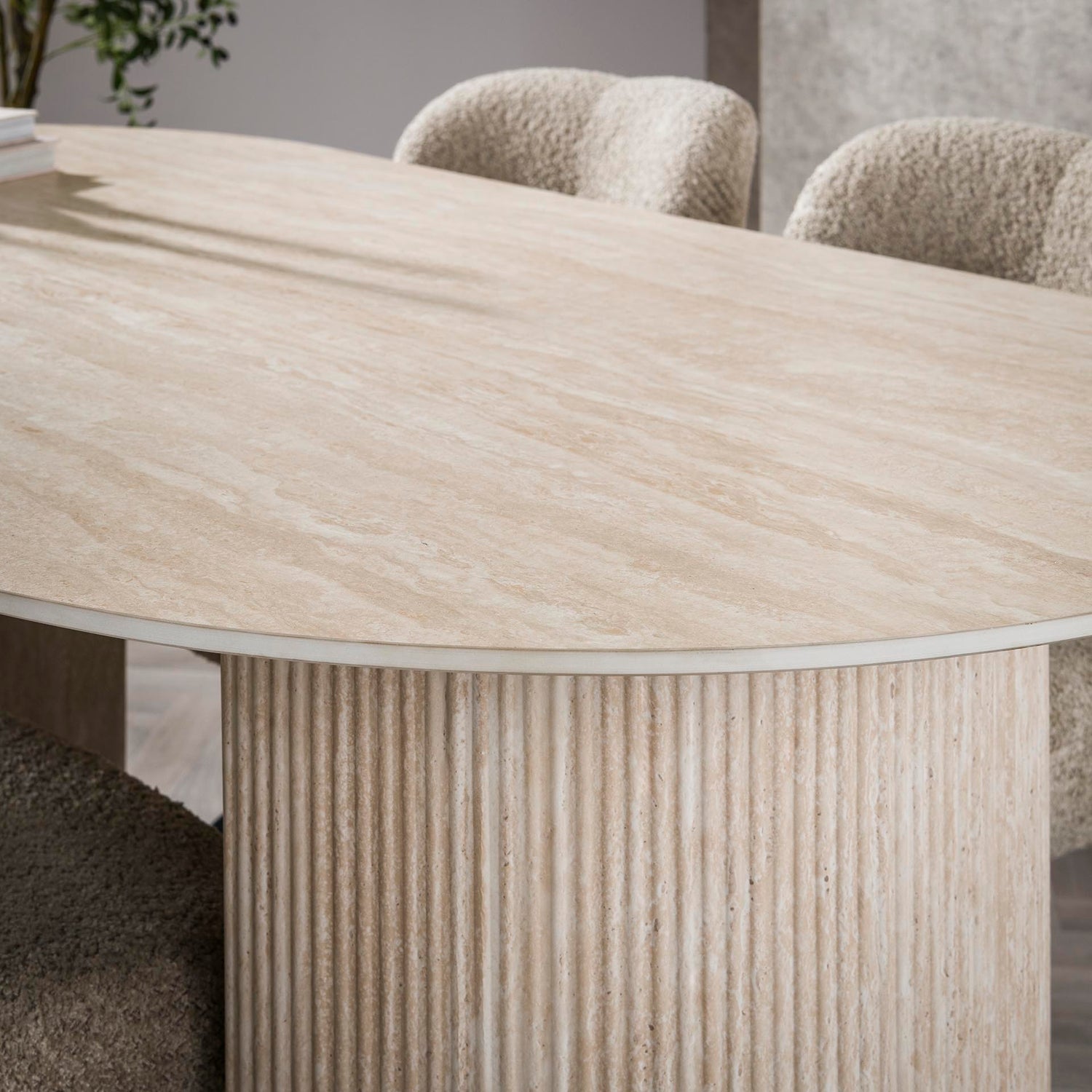 Eettafel Romano Arch - 180x90x77 cm - Ceramic Travertine