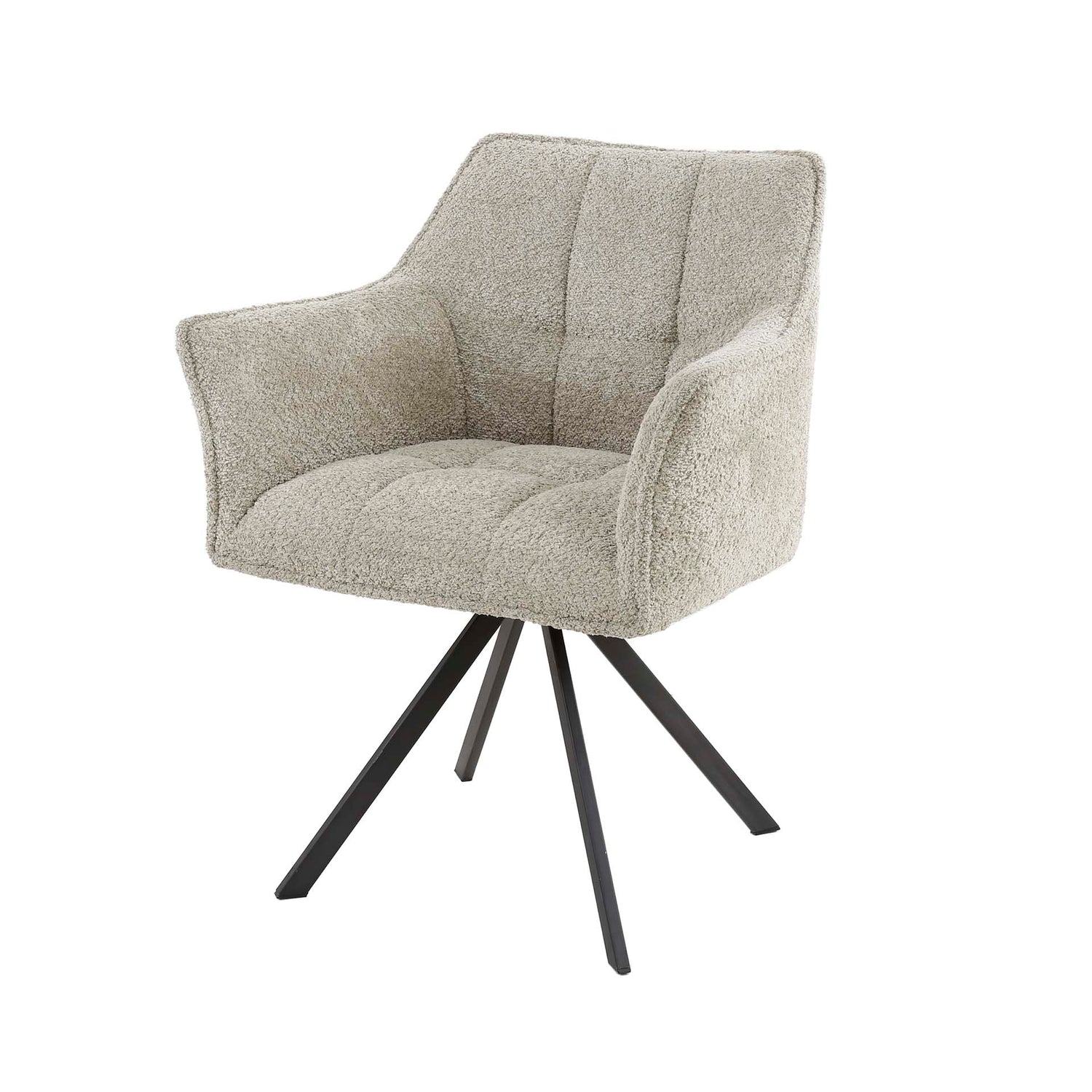 Armstoel Raster Draaibaar 2 stuks - 63x60x81 cm - Boucle Zandkleur