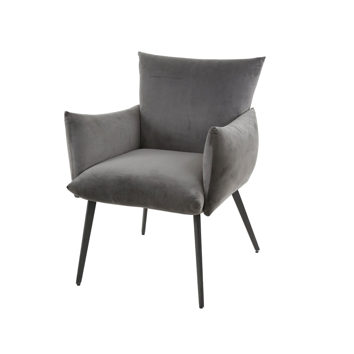 Eetkamerfauteuil Lobby - 65x68x83 cm - Antraciet - Velours