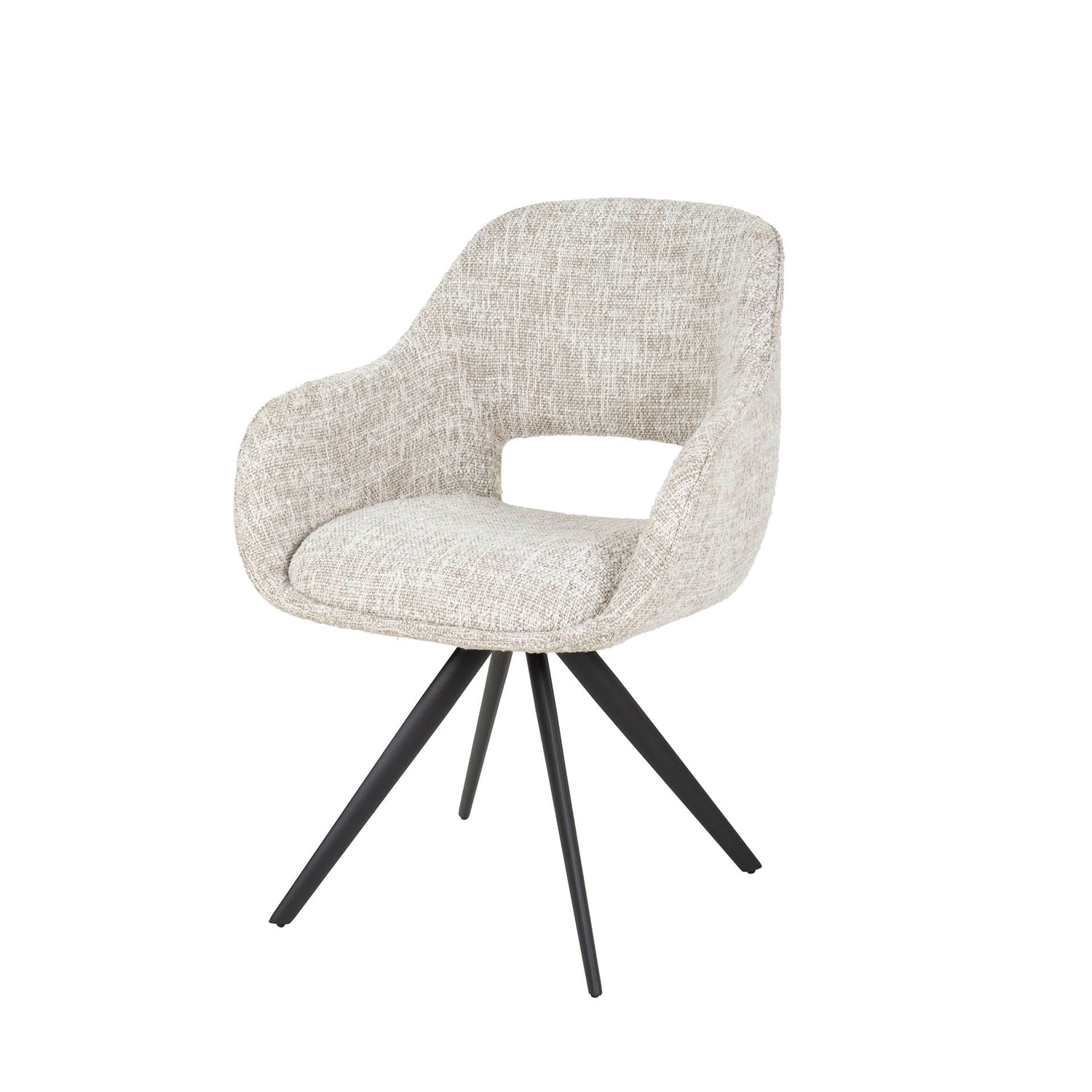 Armstoel Spring draaibaar 2 stuks - 60x62x82 cm - Gebroken Wit - Eagle