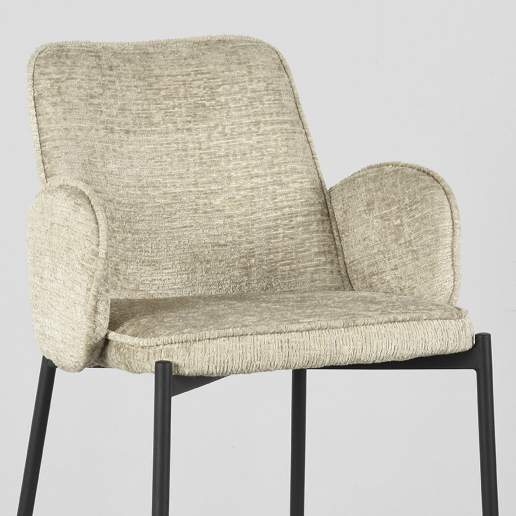 LABEL51 Barkruk Joni - Beige - Fluweel - Zithoogte 78 cm