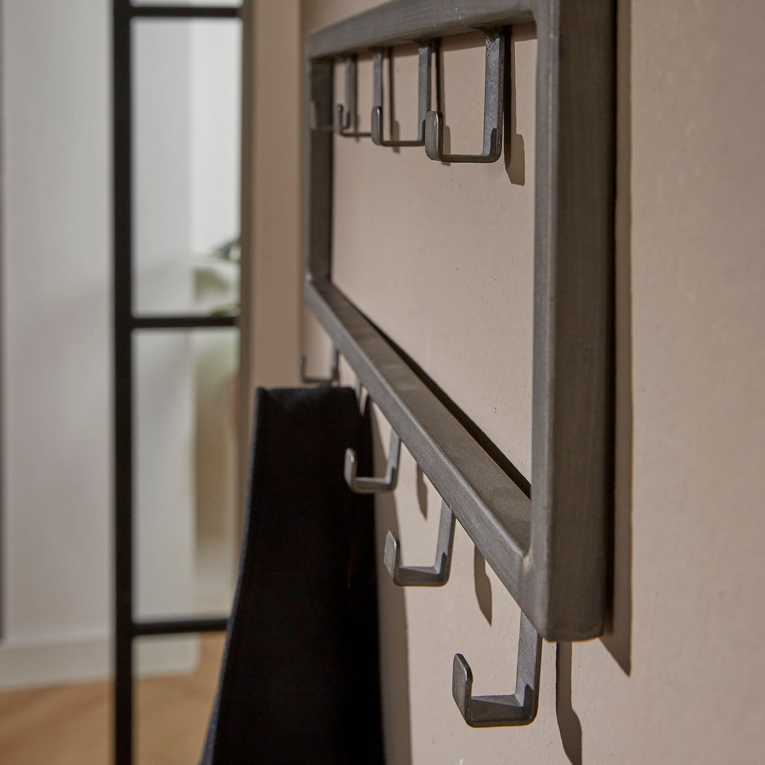 Kapstok Industrial met 9 Haken - 50x2x20 cm - Zilver