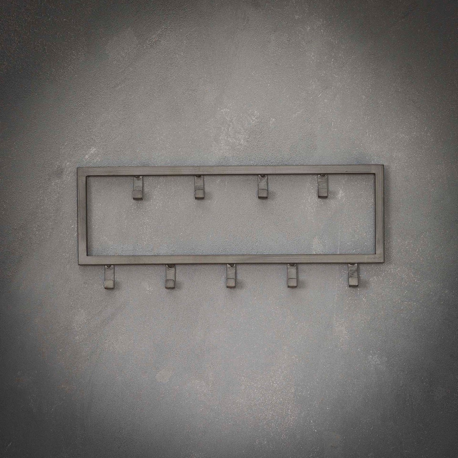 Kapstok Industrial met 9 Haken - 50x2x20 cm - Zilver