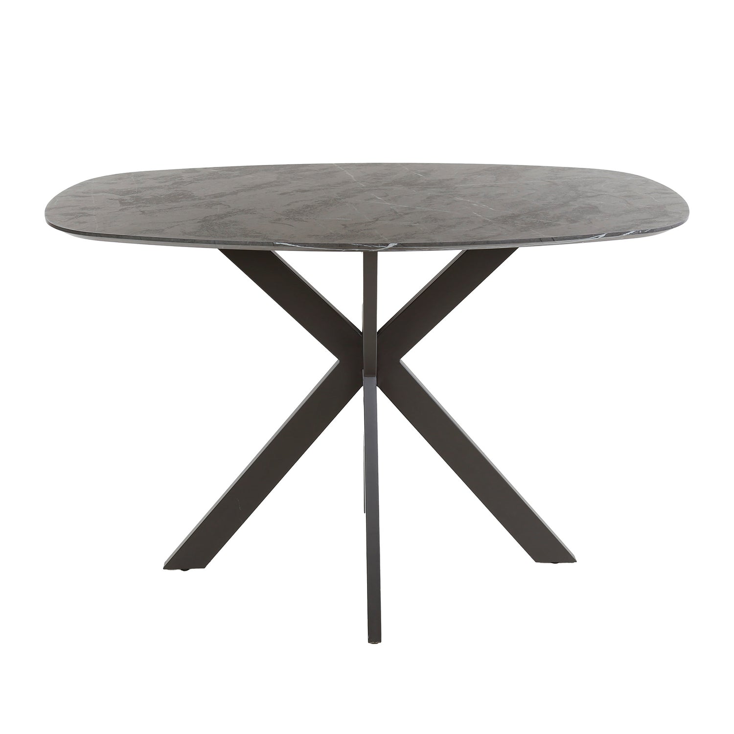 Bartafel Kruisframe Deens Ovaal - 140x80x93 cm - Zwart Bruin - Melamine