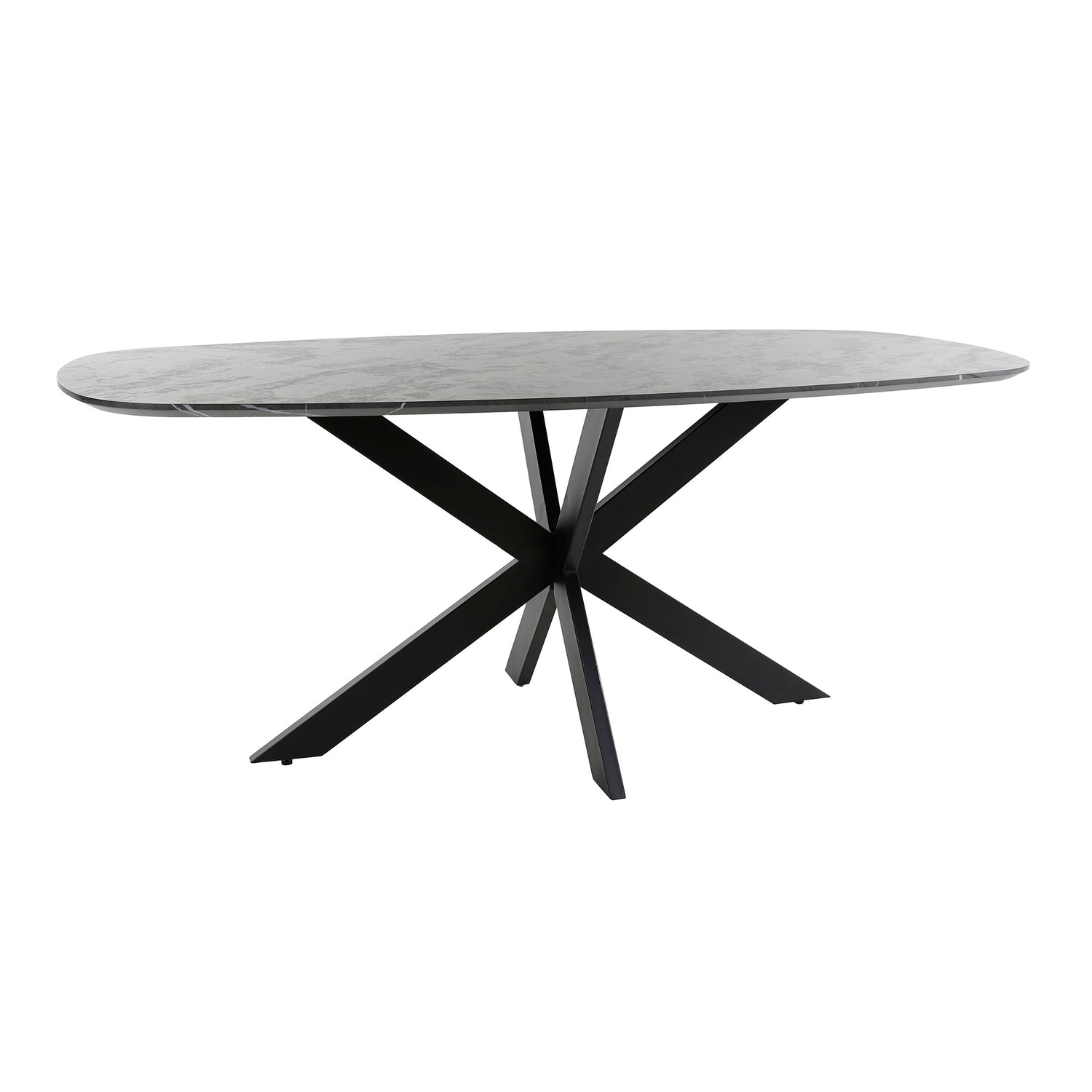 Eettafel Deens Ovaal - 180x90x77 cm - Zwart Bruin - Melamine