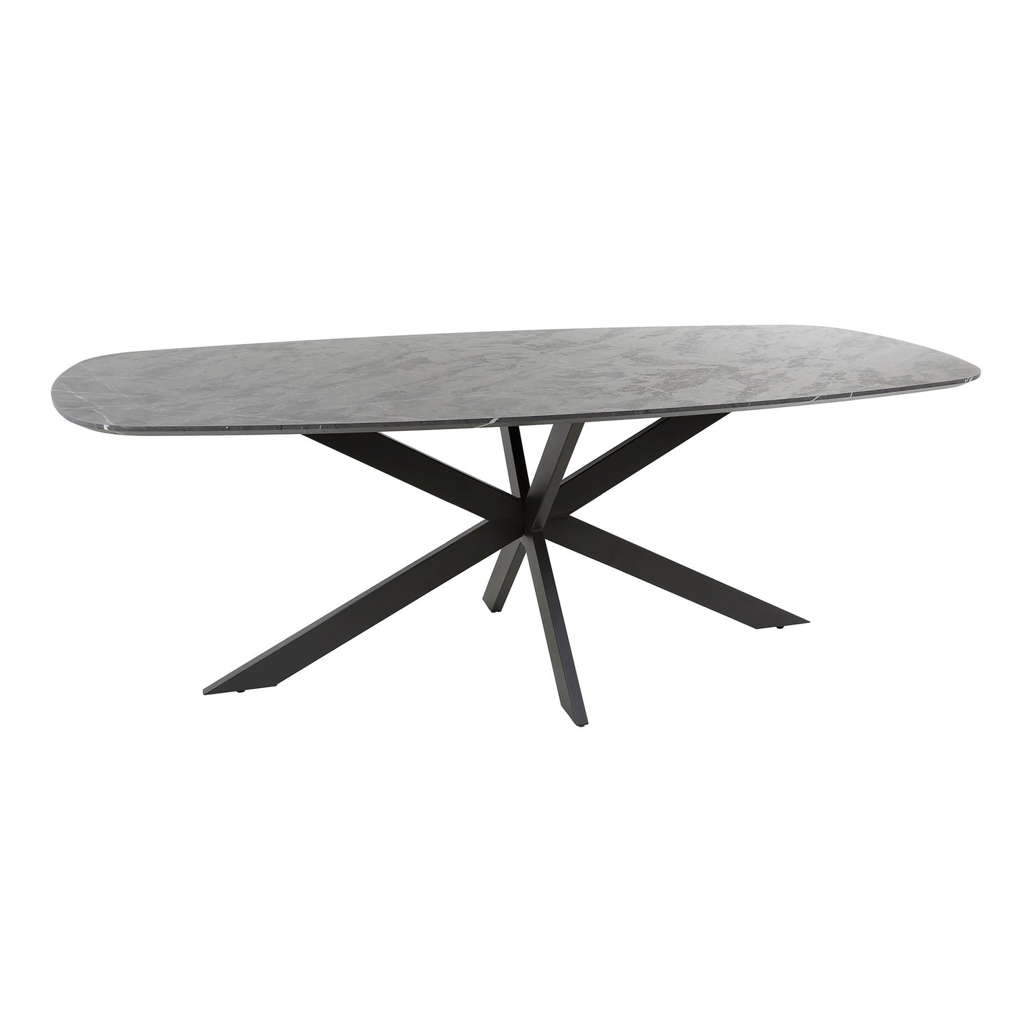Eettafel Deens Ovaal - 215x105x77 cm - Zwart Bruin - Melamine