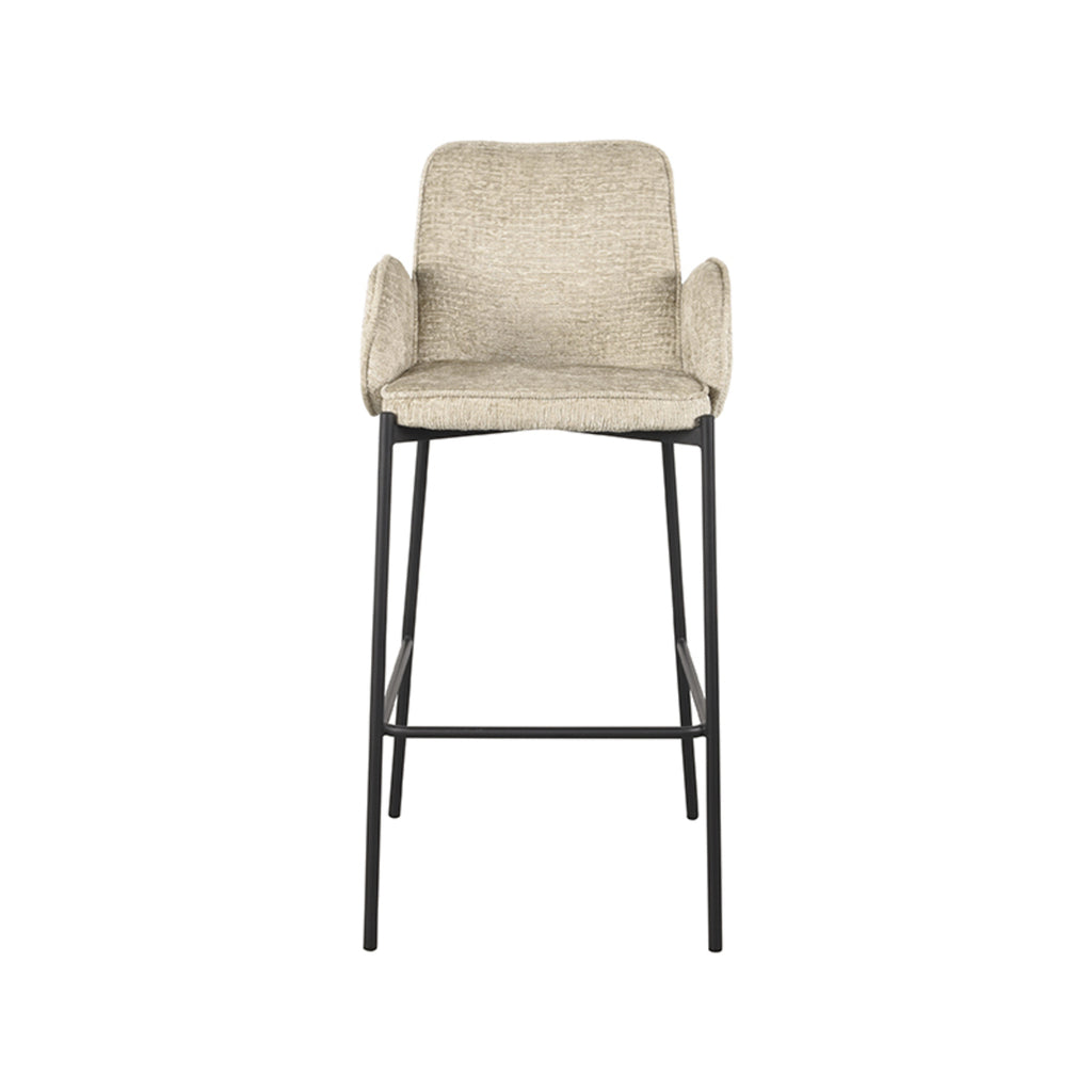 LABEL51 Barkruk Joni - Beige - Fluweel - Zithoogte 78 cm