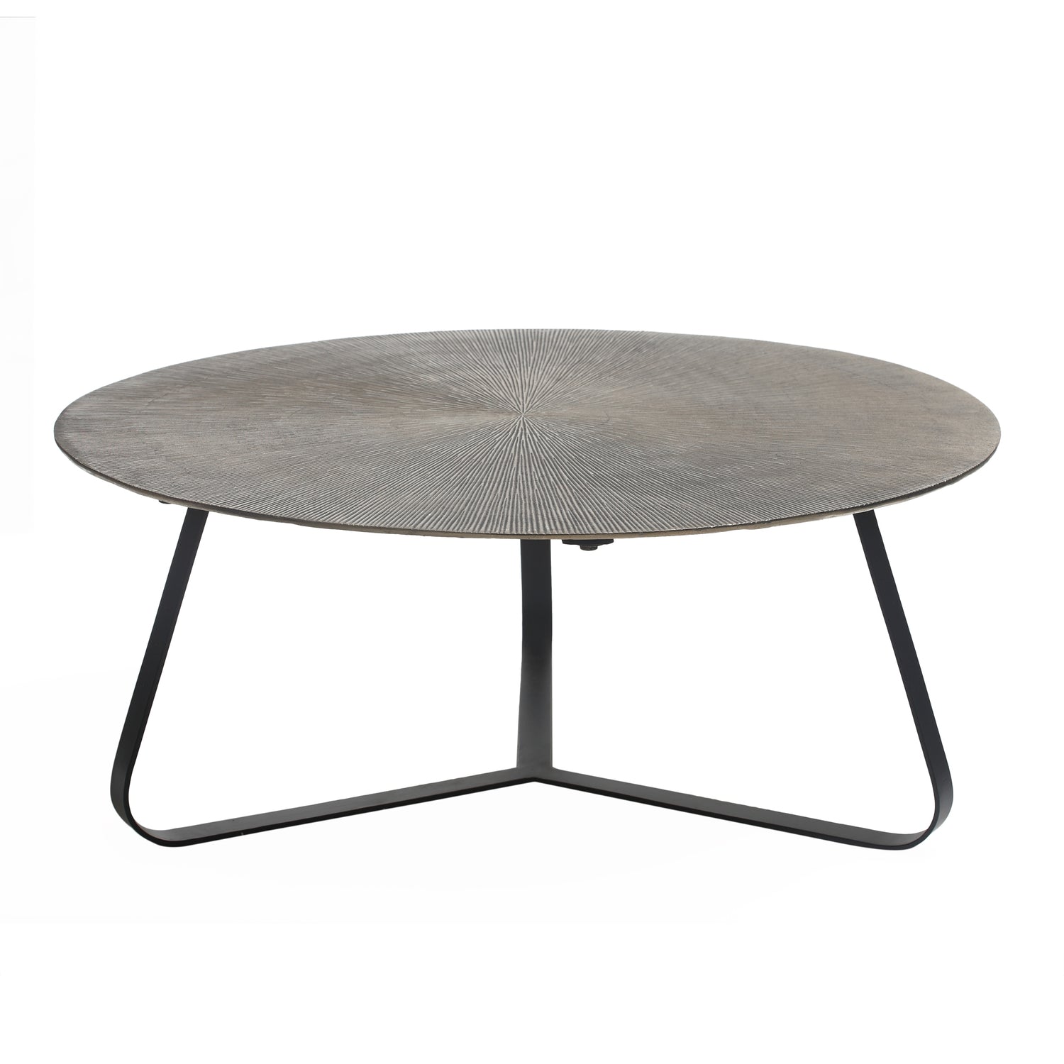 Kae Gold Alu Black Iron Round Coffee Table L
