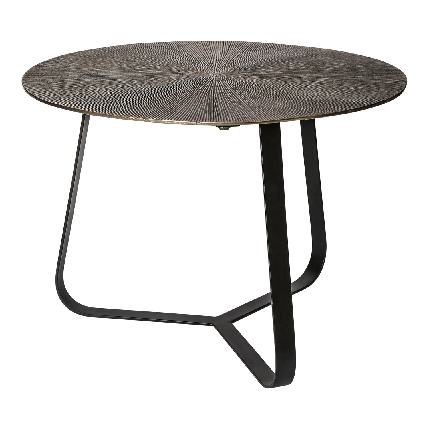 Kae Gold Alu Black Iron Round Coffee Table M