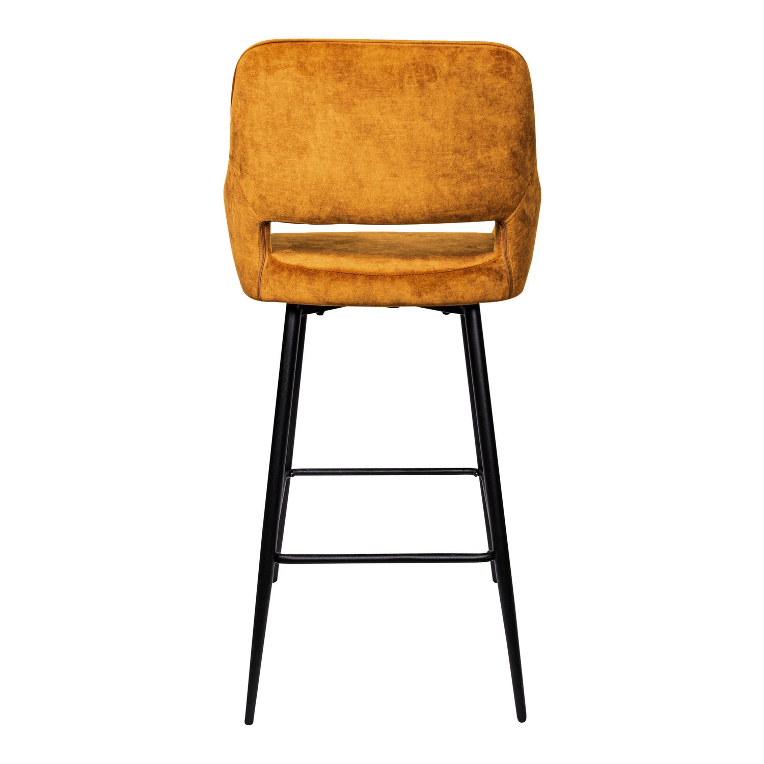 Fallon Velvet Rust Bar Stool Black Metal Leg KD (set of 2)