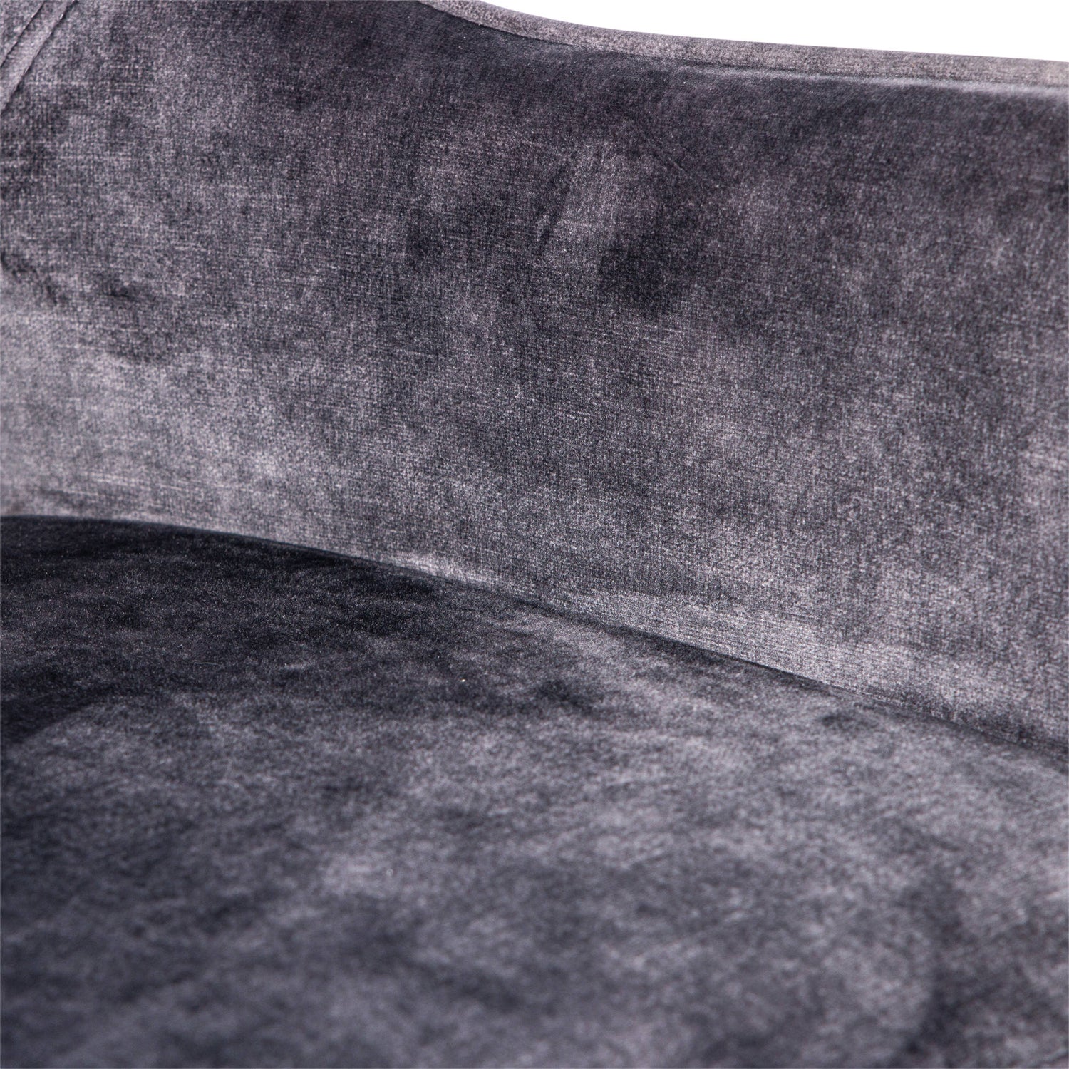 Fallon Velvet Anthracite Bar Stool Black Metal Leg (set of 2)