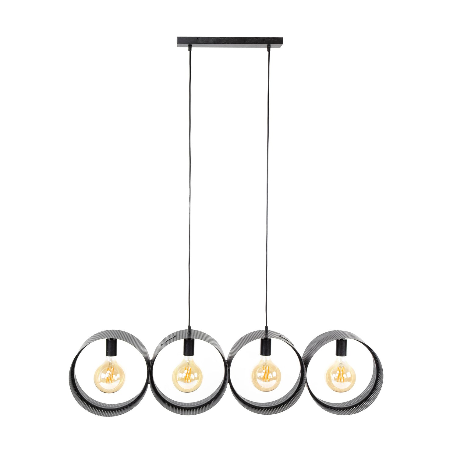 Hanglamp met 4 lampen ring geperforeerd - 120x15x150 cm - Charcoal
