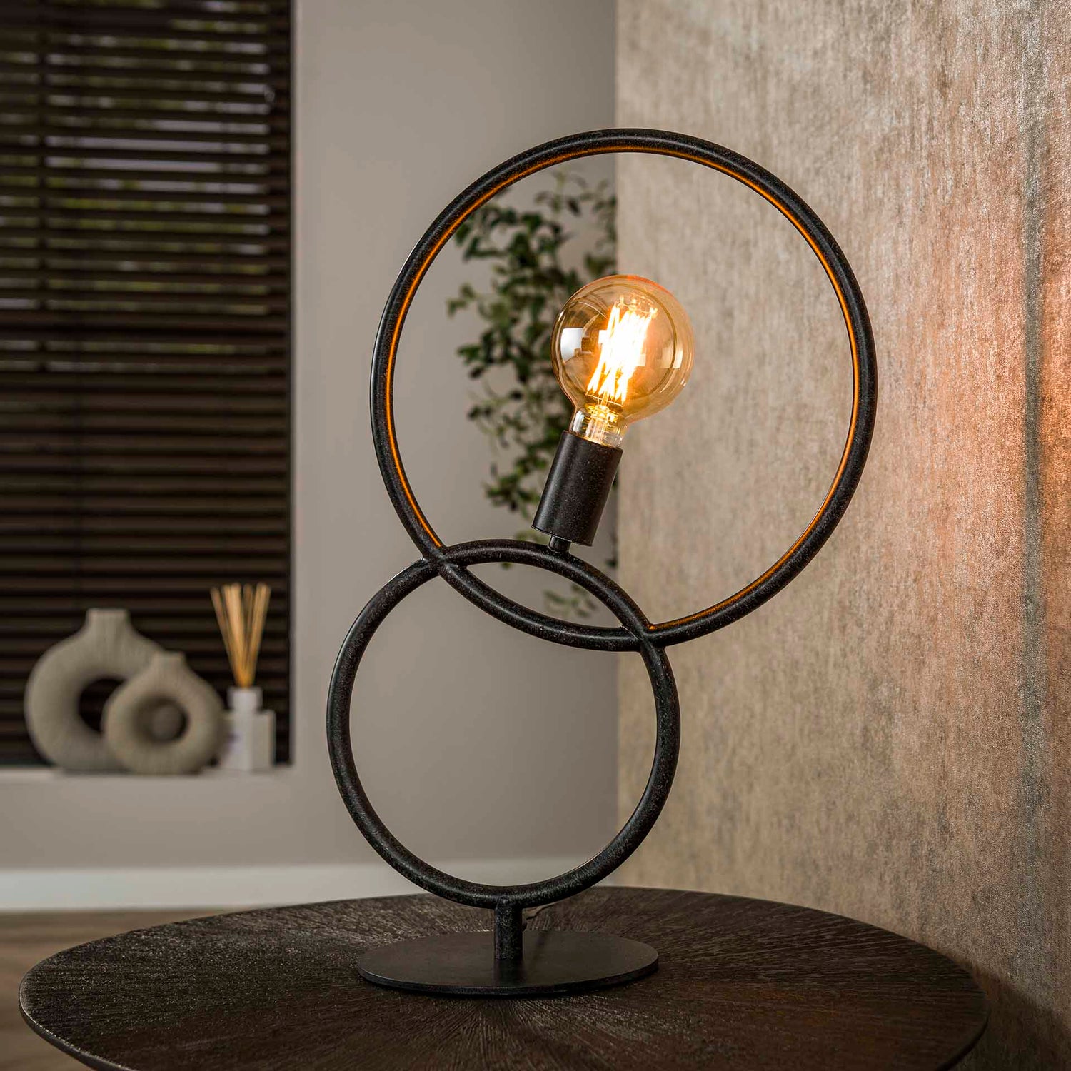 Tafellamp Loop met 1 lamp - 38x20x56 cm - Artic Zwart