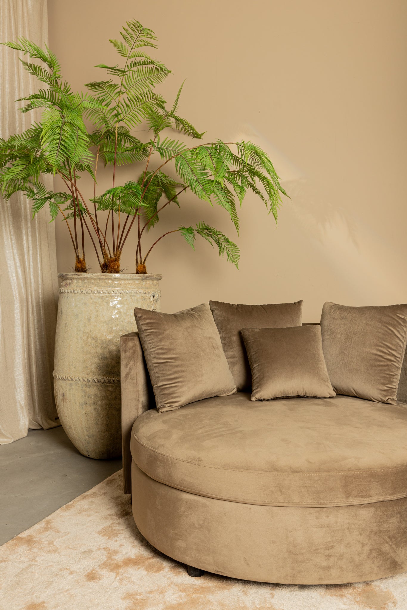 Fayen Velvet Green Fauteuil Half Round KD