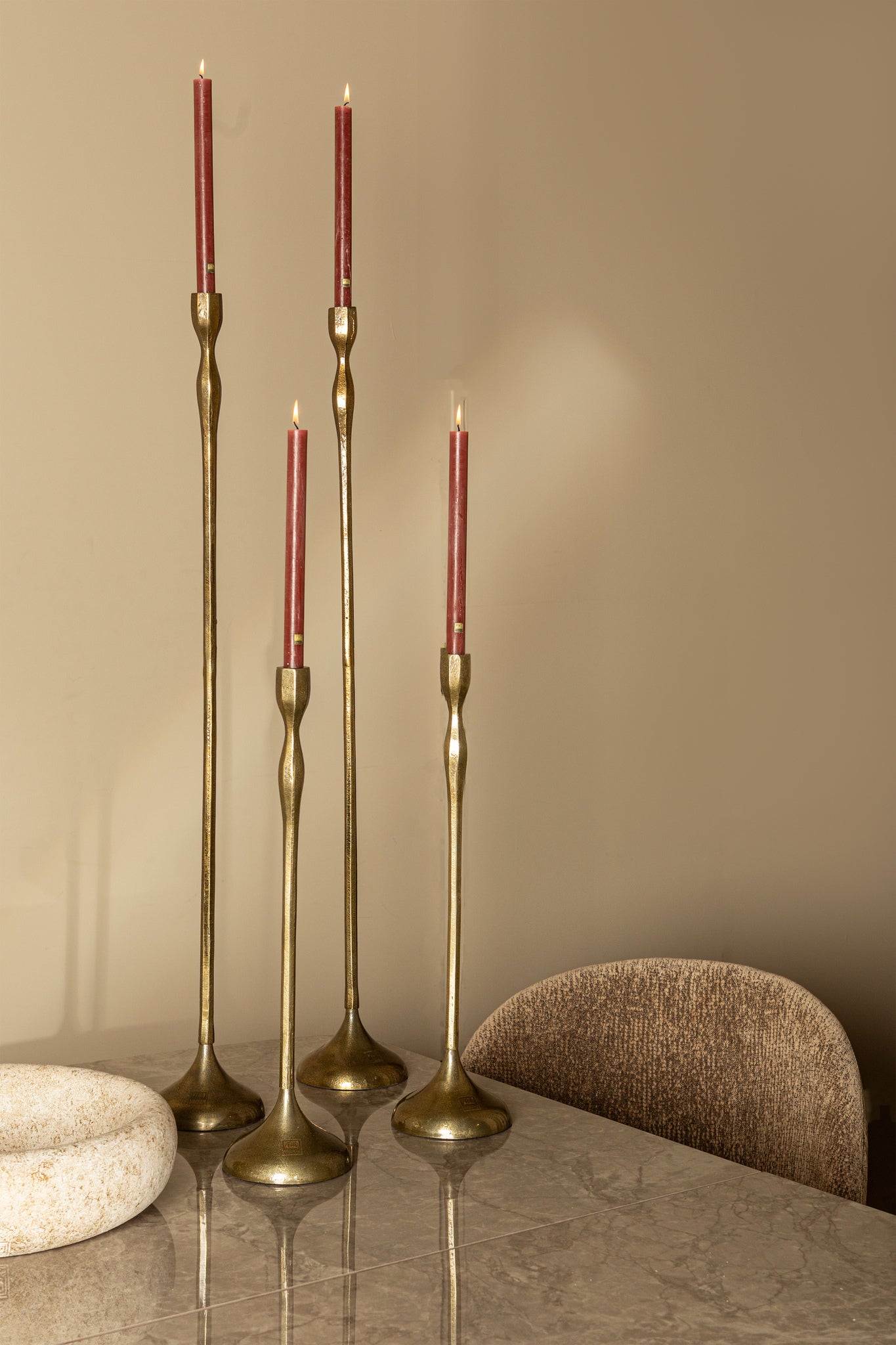 Kennet Gold Cast Aluminium Candleholder S