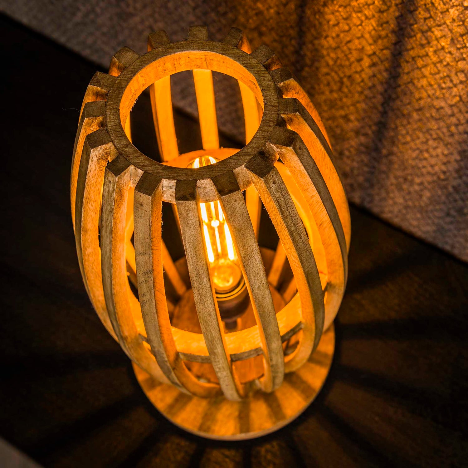 Tafellamp met 1 lamp orbit - 20x20x38 cm - Mango Naturel - Mango