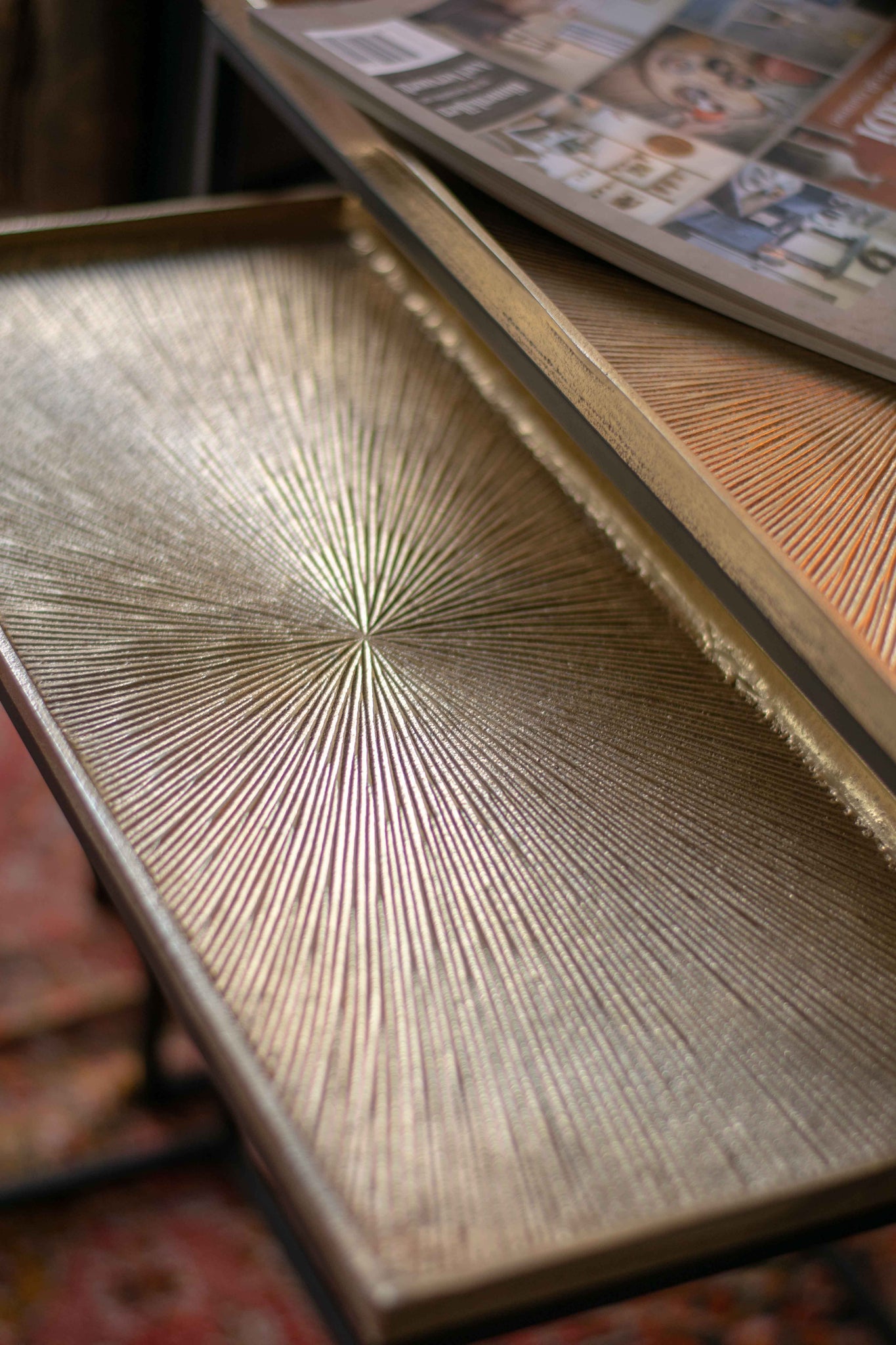 Daan Gold Aluminum Black Iron Sidetable S/3