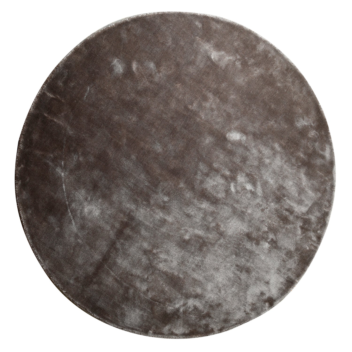 Flavia Grey Viscose Handwoven Carpet Round S