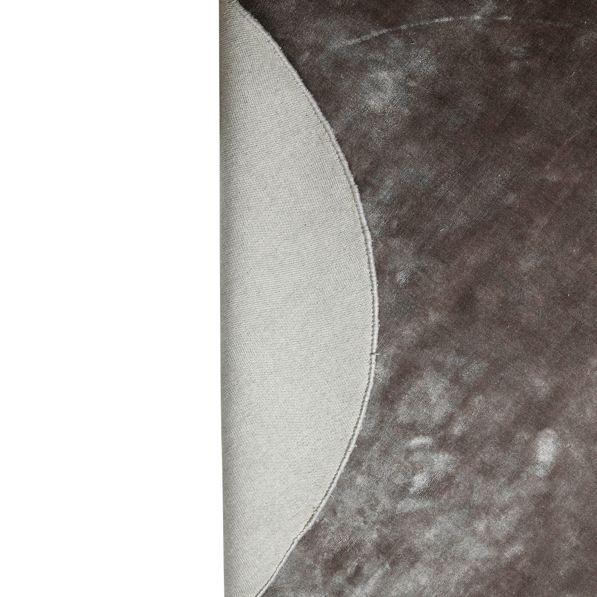 Flavia Grey Viscose Handwoven Carpet Round S
